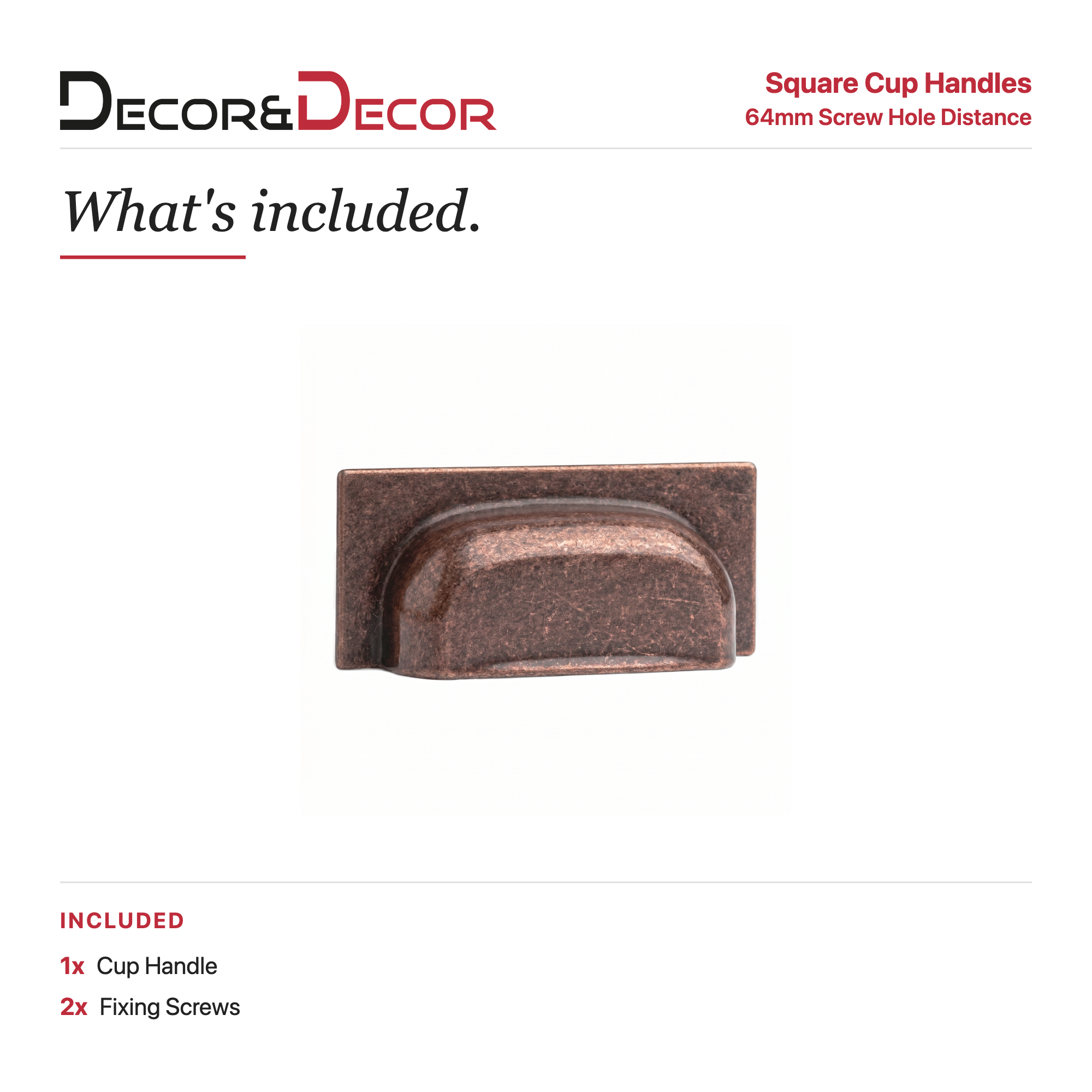 Tala - Square Cup Handle - Antique Copper - Decor And Decor