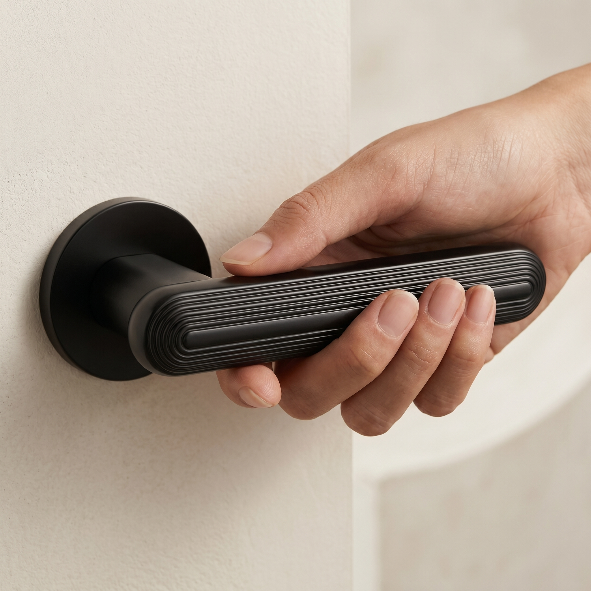 Marin Matt Black Passage Door Lever Handles - Latch Kit Set - Decor And Decor