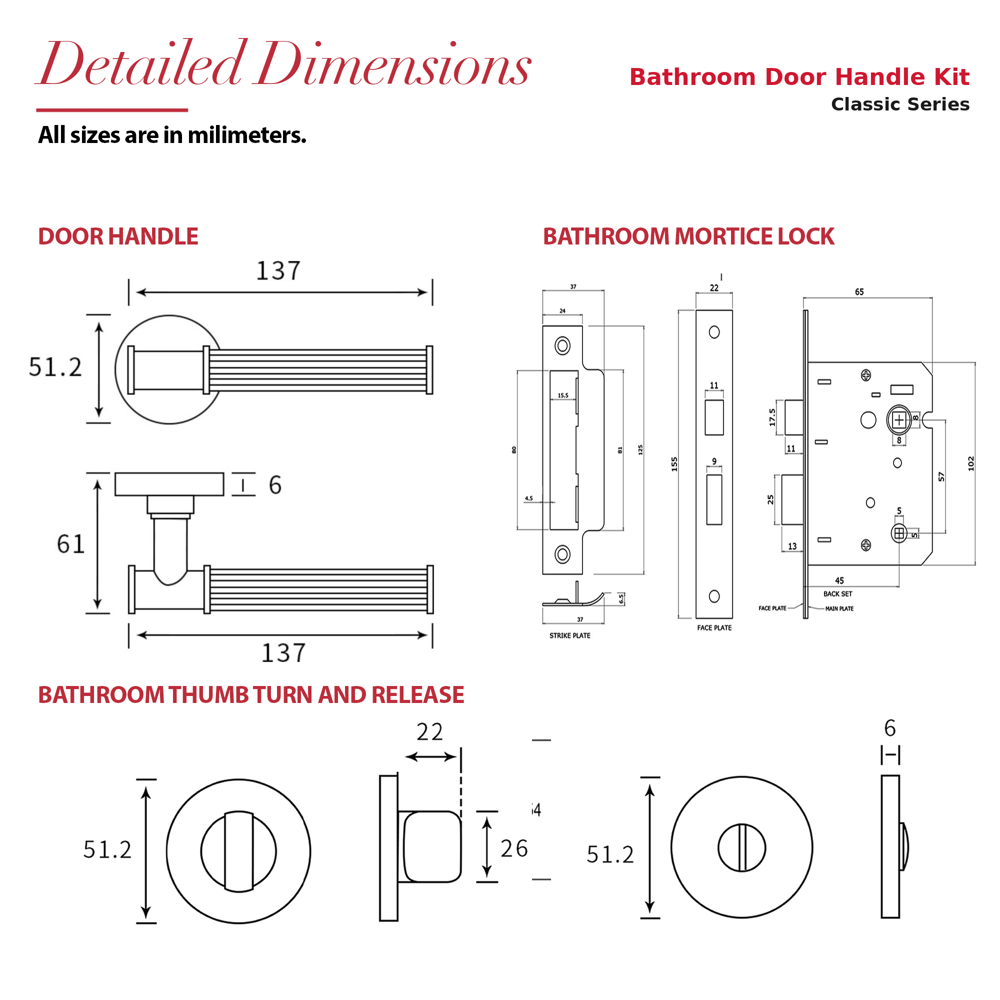 Leto Antique Brass Bathroom Door Lever Handles - Bathroom Kit Set - Decor And Decor