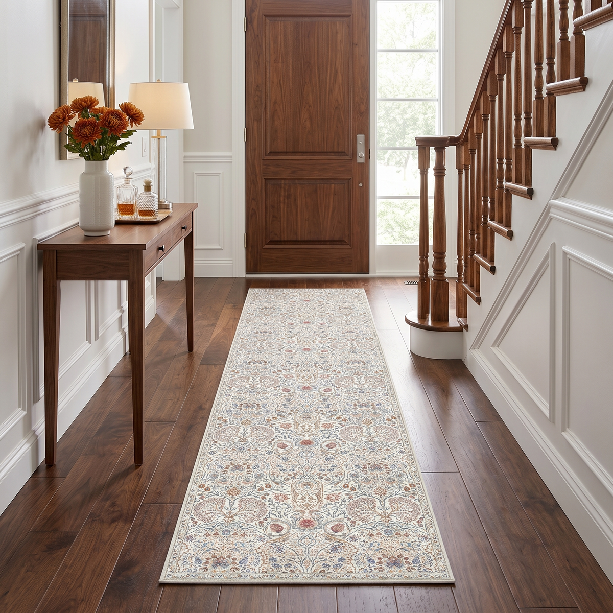 Astra - Vintage Floral Washable Runner Hallway Rug - 60x240cm – view 2