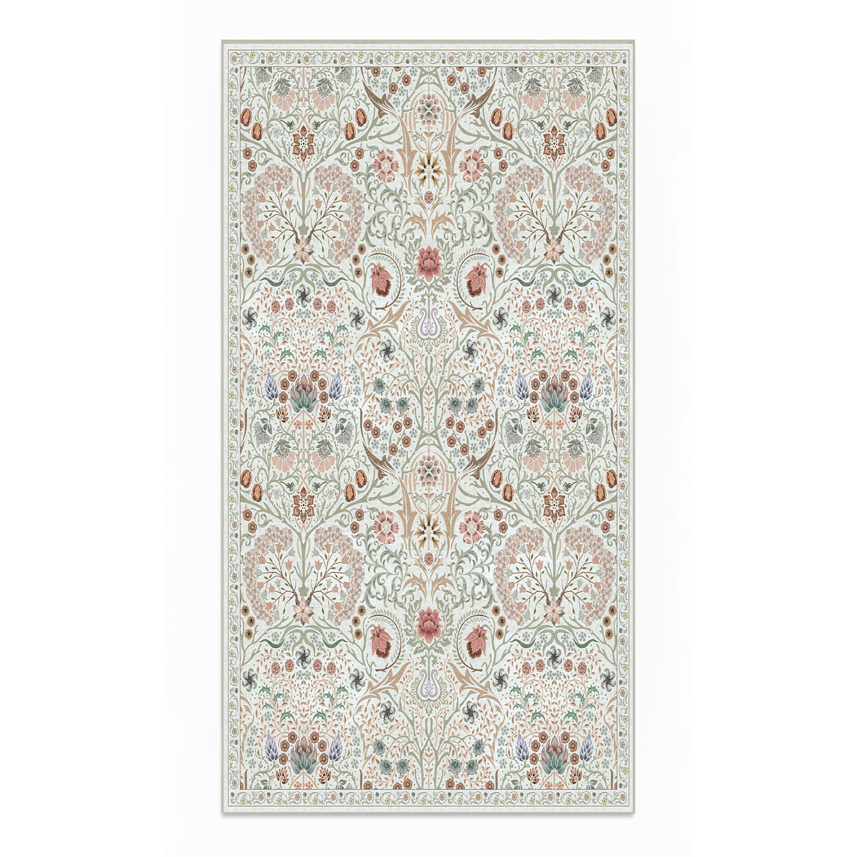 Astra - Vintage Floral Washable Kitchen Rug - 80x150cm