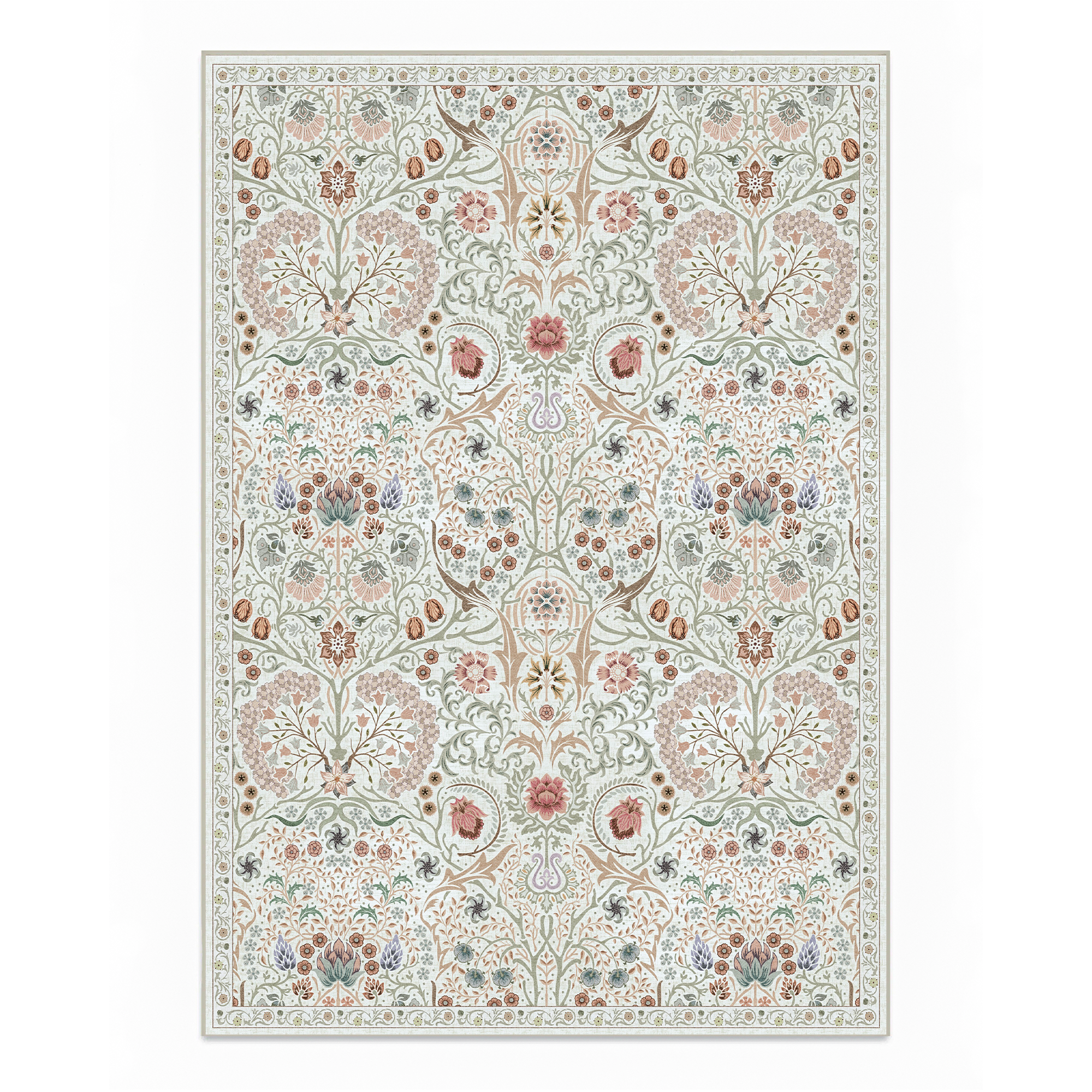 Astra - Vintage Floral Washable Large Living Room Rug - 160x230cm