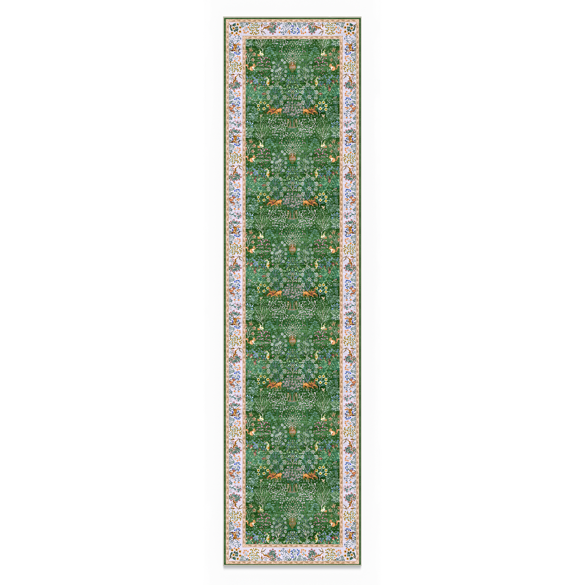 Elara - Green Persian-Style Washable Runner Hallway Rug - 60x240cm