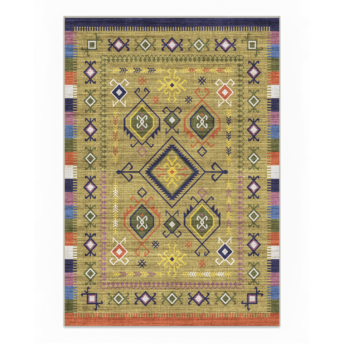 Lyra - Colourful Geometric Kilim Washable Large Living Room Rug - 160x230cm