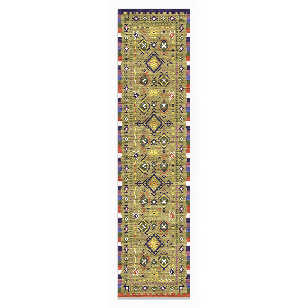 Lyra - Colourful Geometric Kilim Washable Runner Hallway Rug - 60x240cm