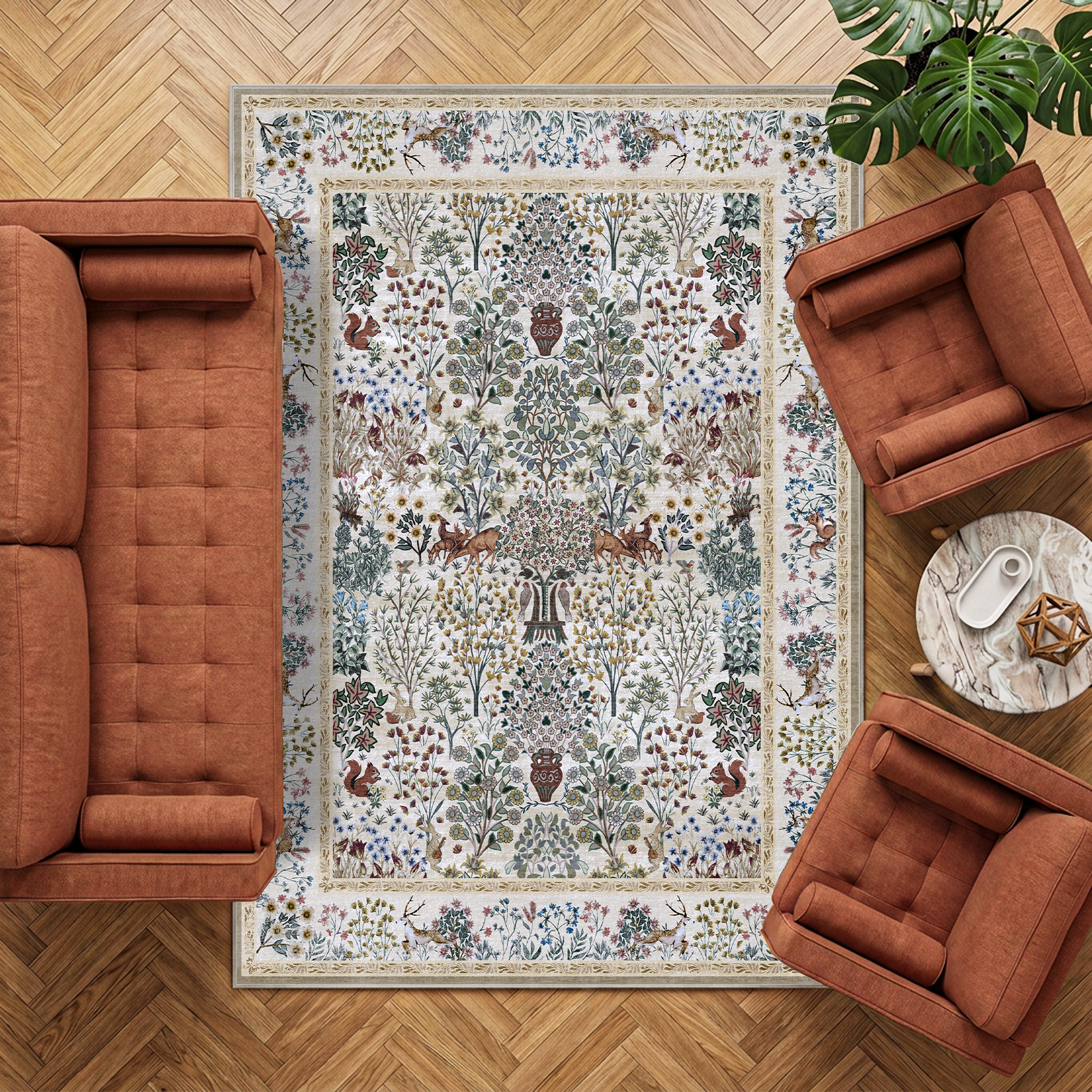 Thalia - Multicolour Floral Persian-Style Washable Large Living Room Rug - 160x230cm – view 2