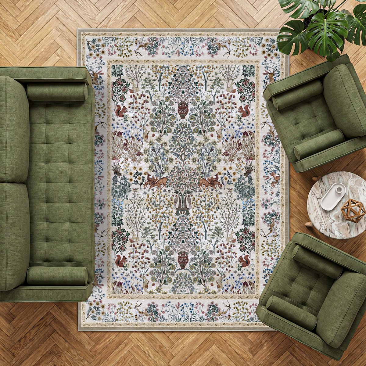 Thalia - Multicolour Floral Persian-Style Washable Large Living Room Rug - 160x230cm – view 3