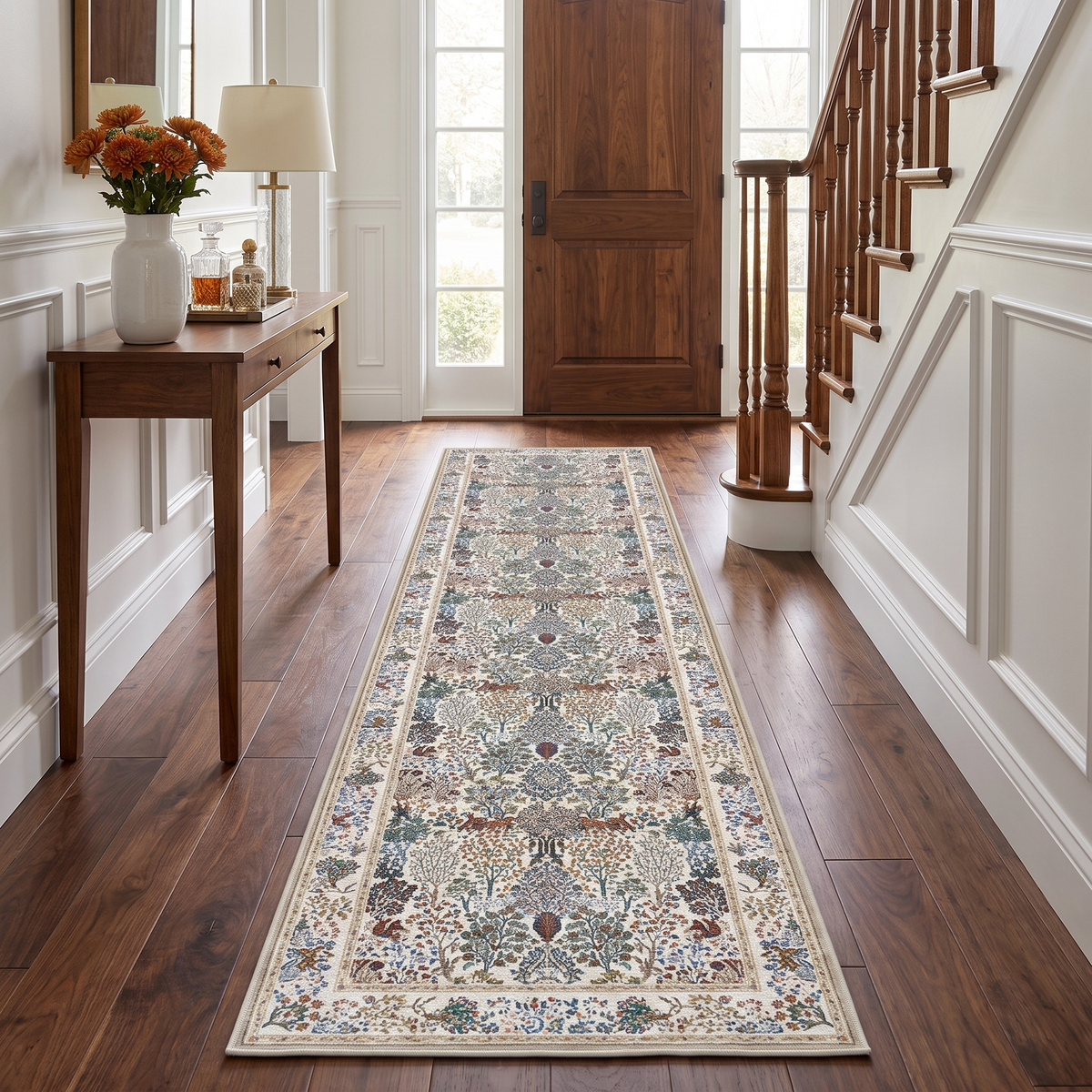 Thalia - Multicolour Floral Persian-Style Washable Runner Hallway Rug - 60x240cm – view 2