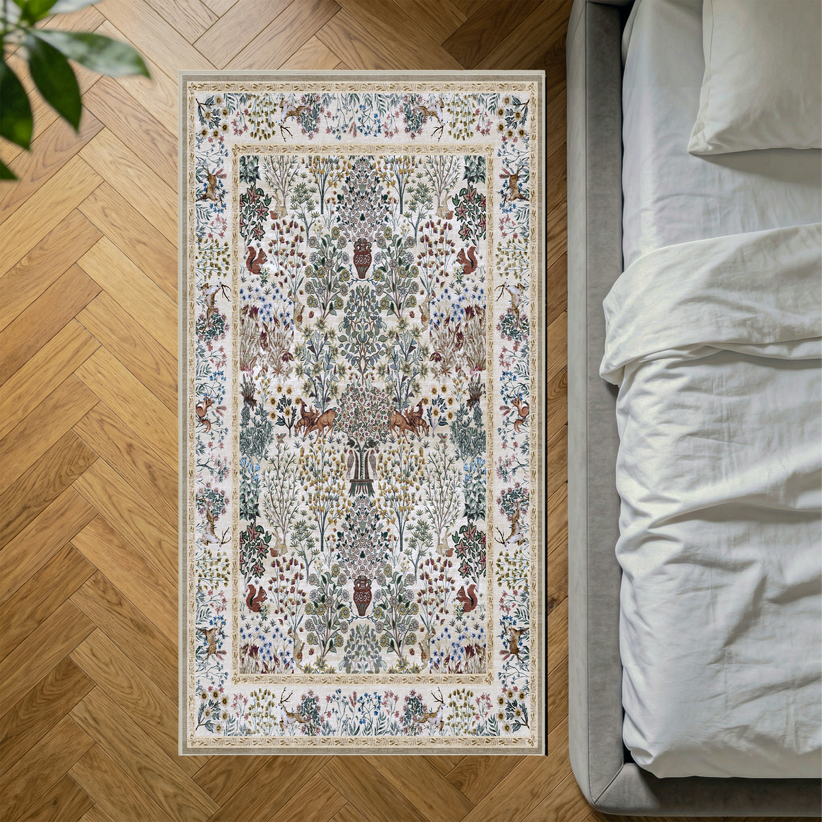 Thalia - Multicolour Floral Persian-Style Washable Kitchen Rug - 80x150cm – view 2