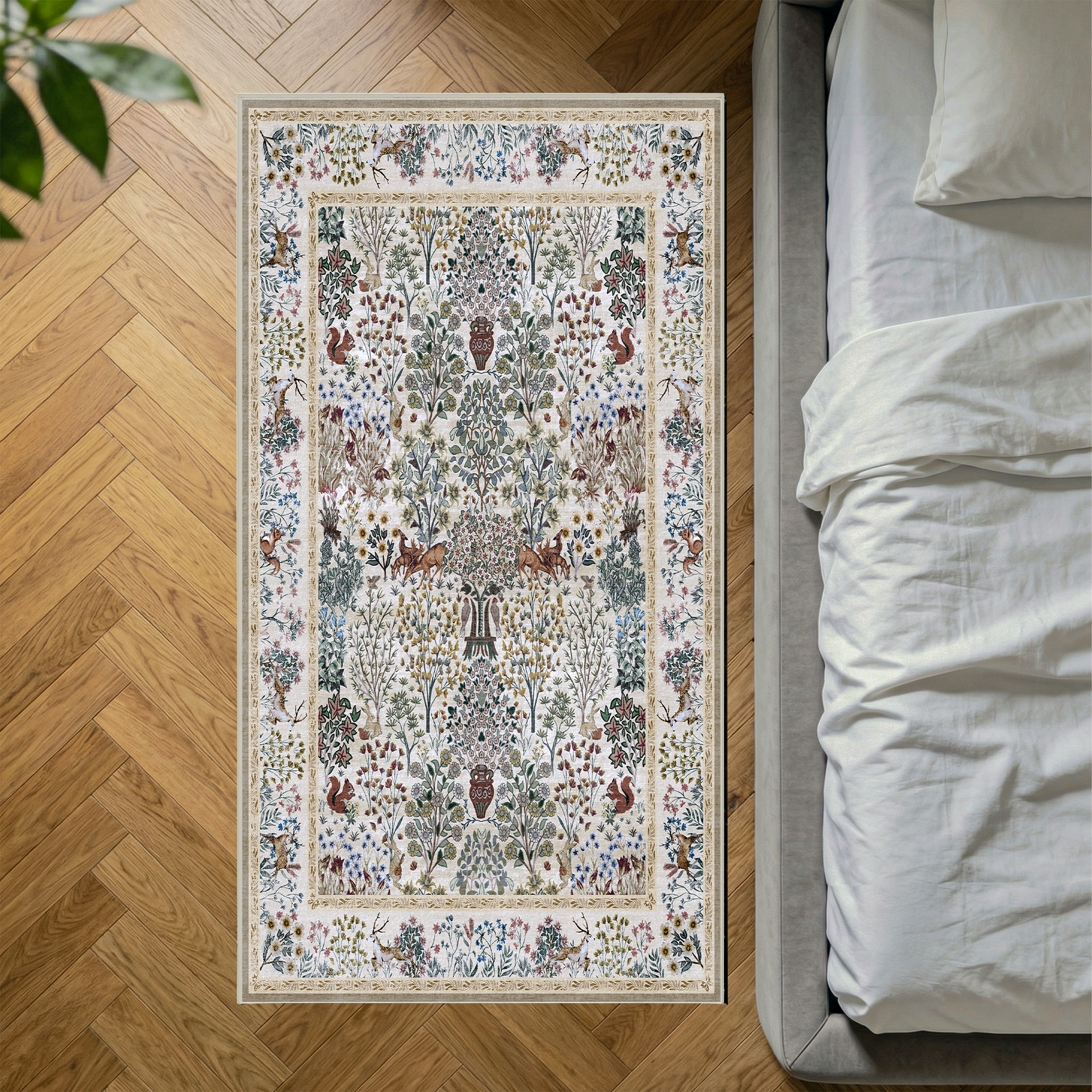 Thalia - Multicolour Floral Persian-Style Washable Kitchen Rug - 80x150cm – view 2