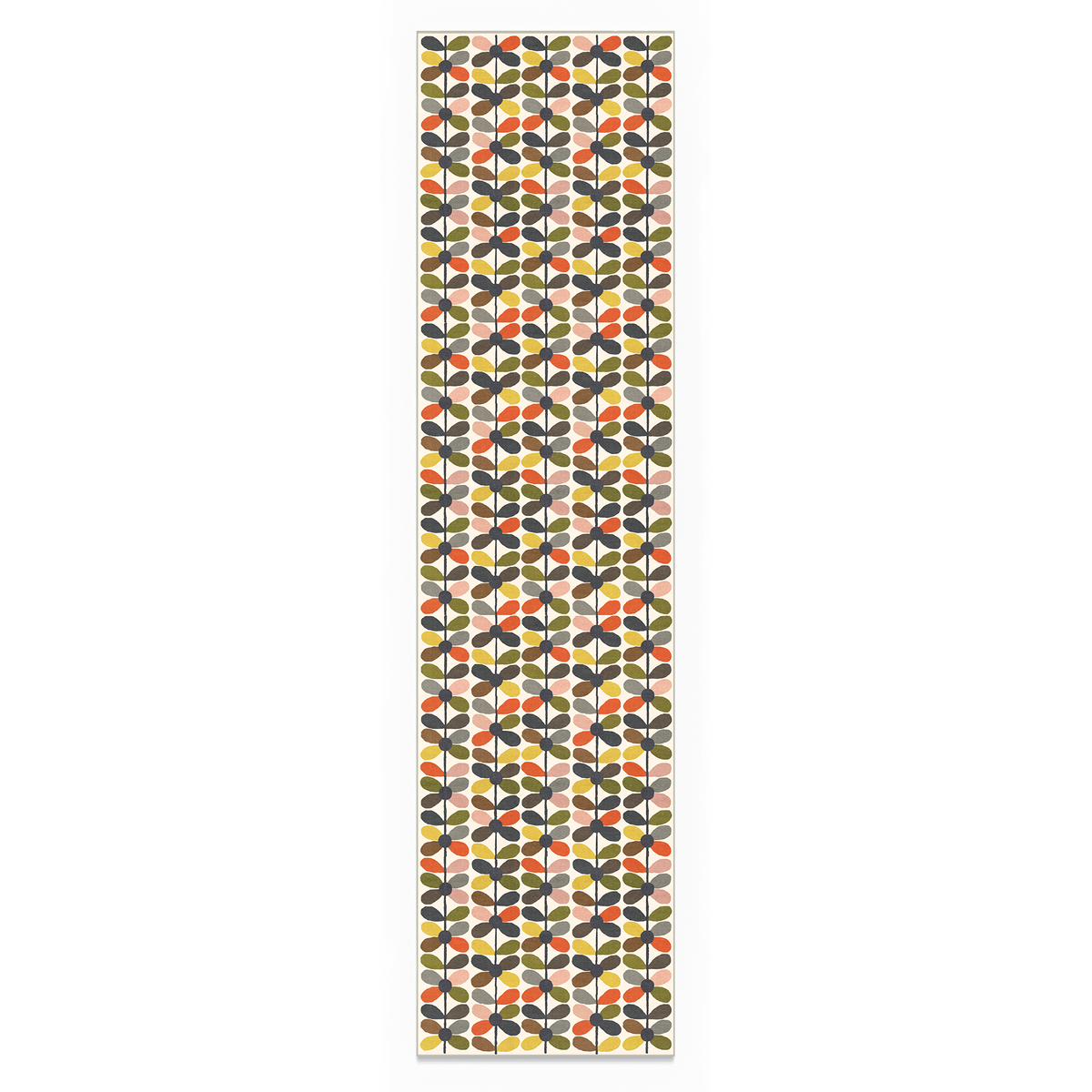 Zoe - Retro Botanical Washable Runner Hallway Rug - 60x240cm