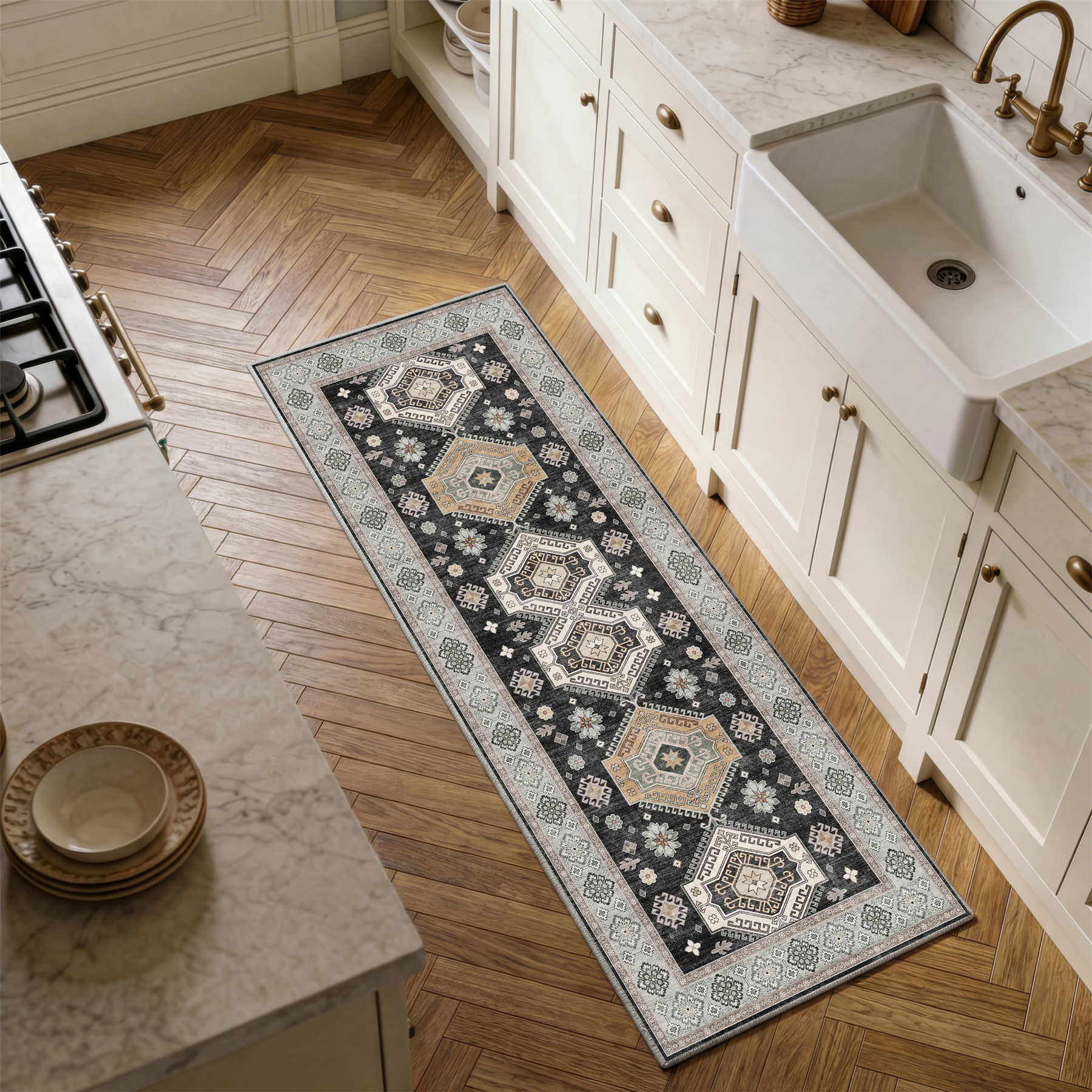 Duskra - Persian Washable Kitchen Rug - 60x180cm