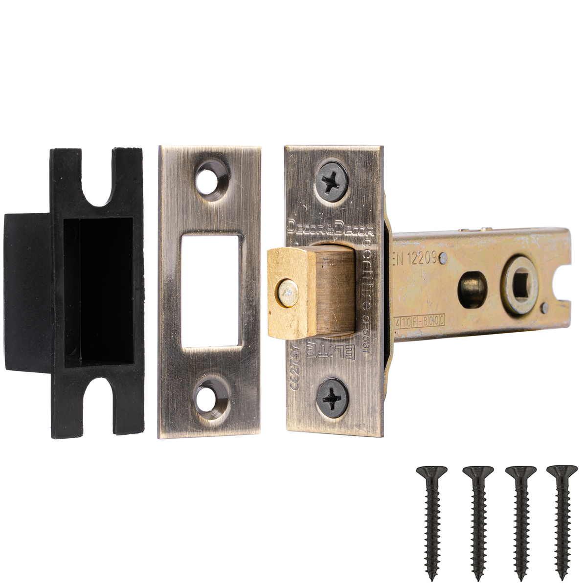 Fire Rated Tubular Mortice Deadbolt and Bathroom Turn And Release Thumbturn - Antique Brass – view 7