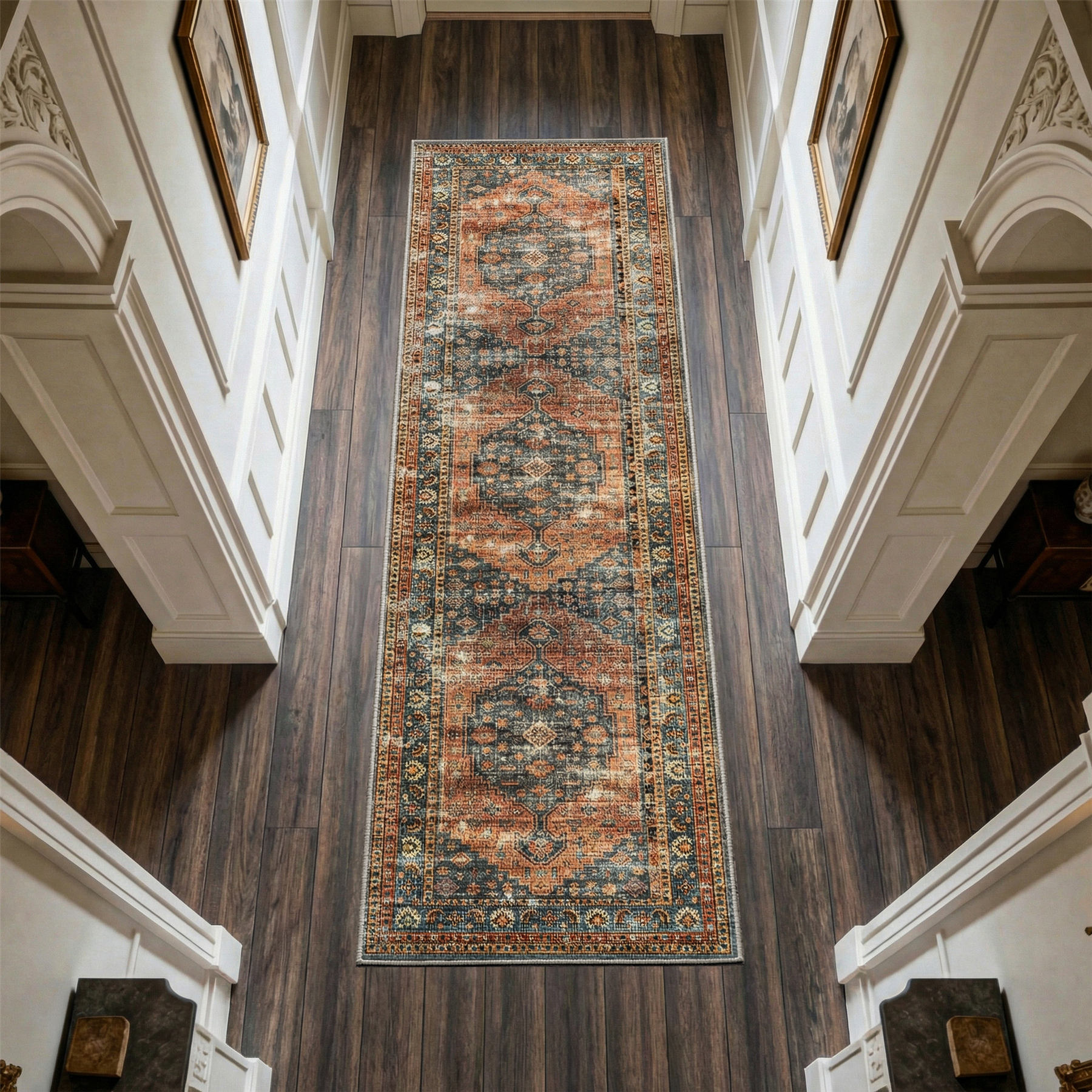 Calmere - Vintage Washable Runner Hallway Rug - 80x300cm