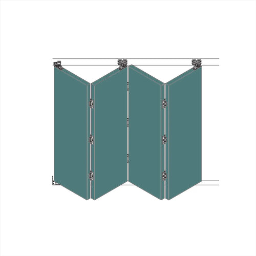 F-Slide Folding Sliding Door Kit - 4 + 0 Door - 2400mm Track - Decor And Decor