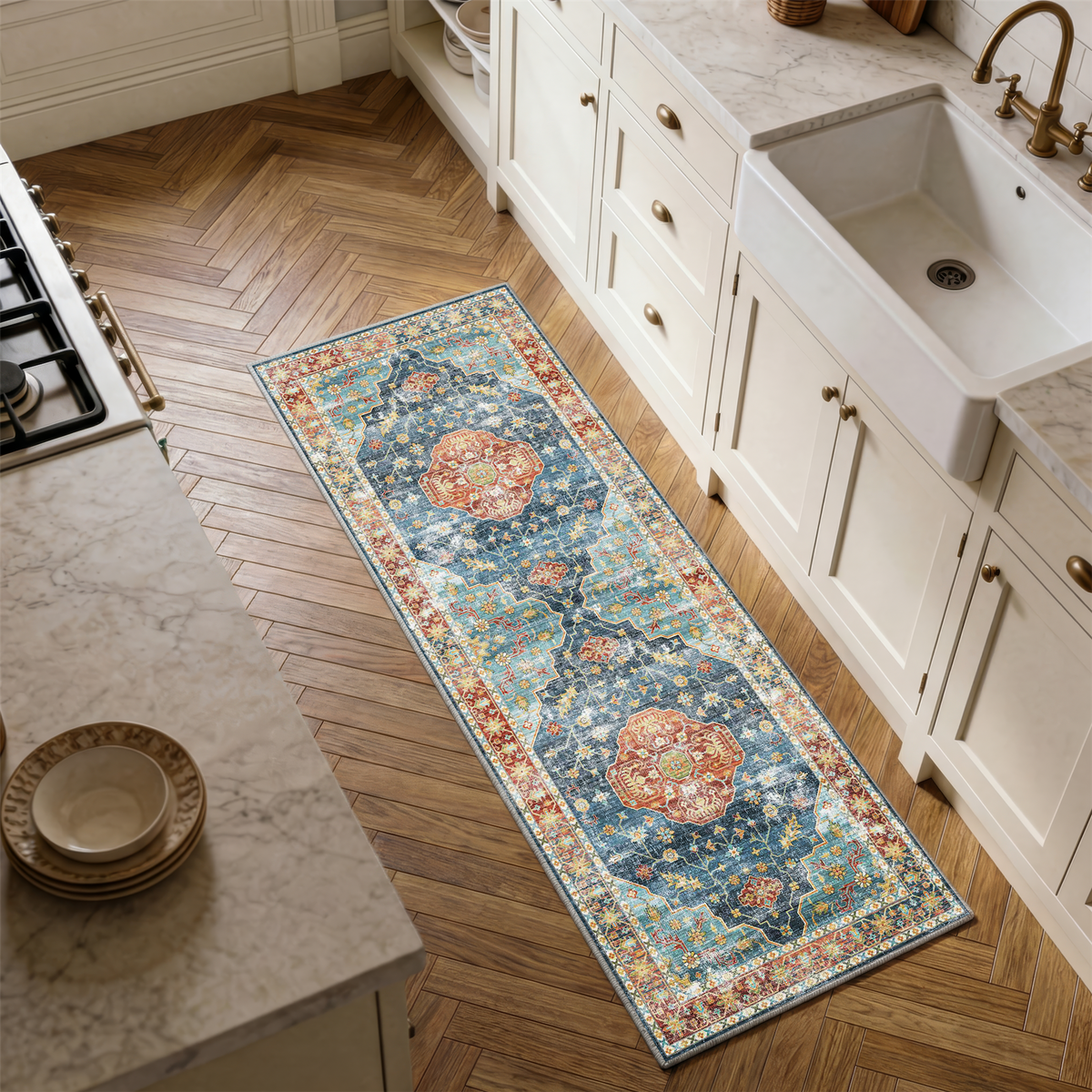 Avenza - Traditional Washable Small Runner Rug - 60x180cm – view 9