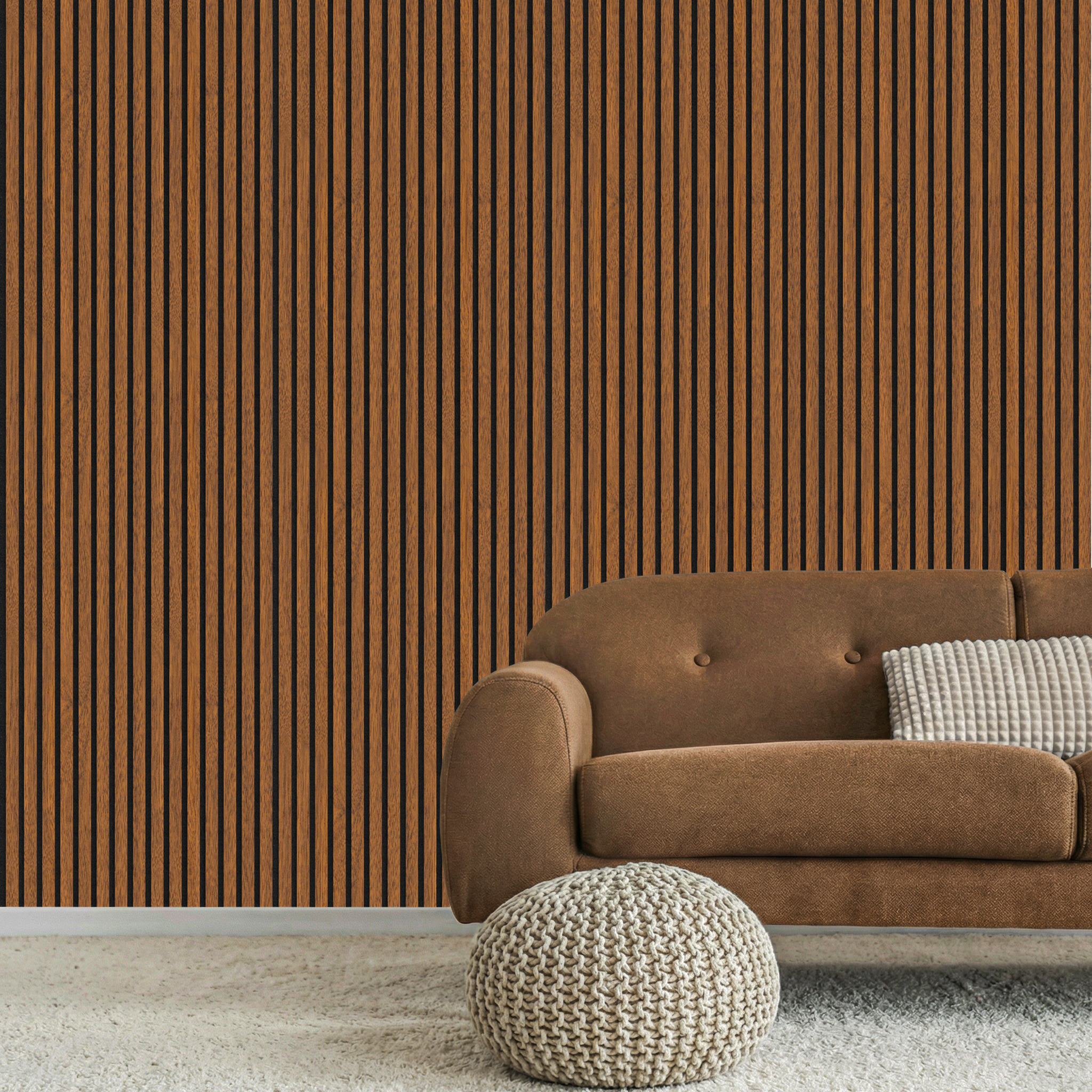 Acoustic Slat Wood Wall Panel - Walnut - 2400 - 2 Pack - Acoustic Panels - View 6 | Decoranddecor
