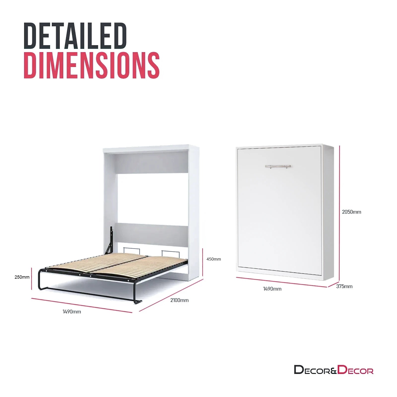 Vertical Pull Down Double Wall Bed – view 6