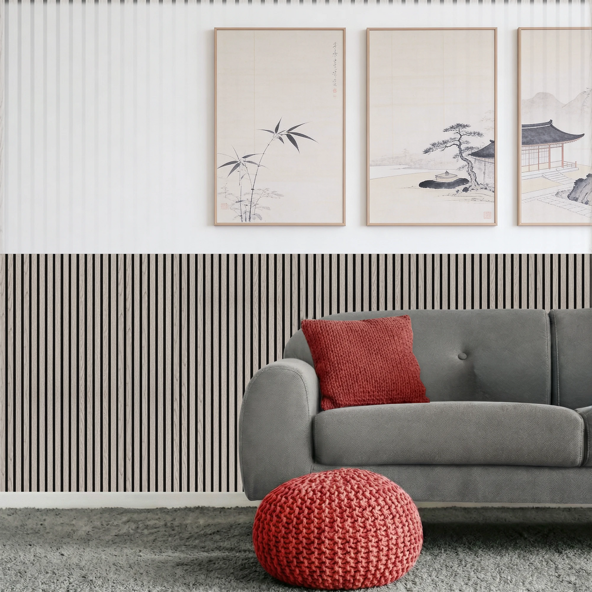 Acoustic Slat Wood Wall Panel - Grey - 1200 - 2 Pack – view 8