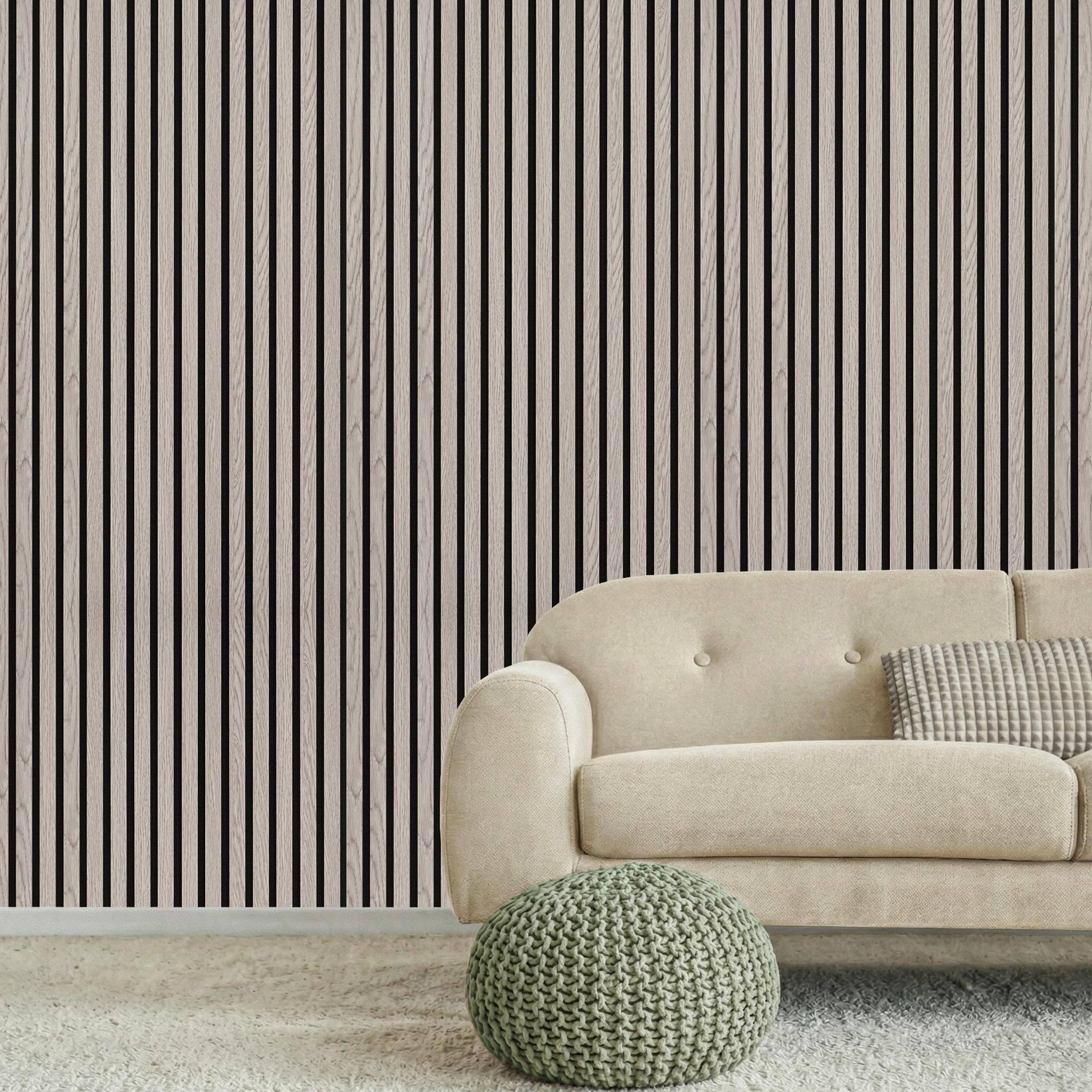 Acoustic Slat Wood Wall Panel - Grey Oak - 2400 - Acoustic Panels | Decoranddecor