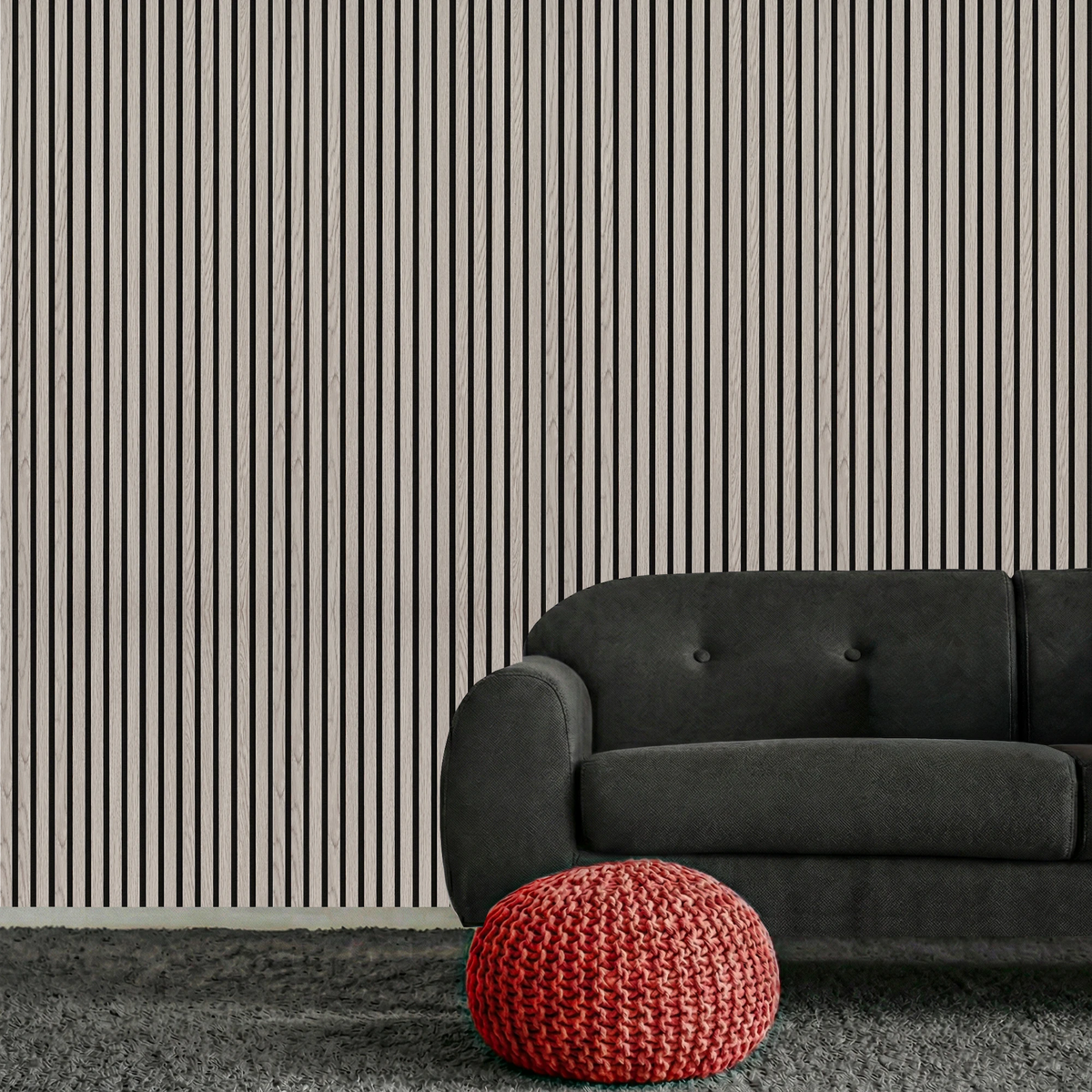 Acoustic Slat Wood Wall Panel - Grey - 2400 - 2 Pack – view 6