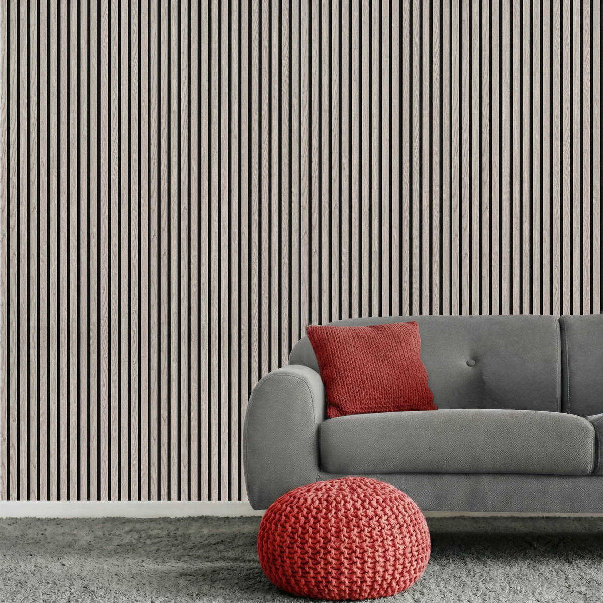 Acoustic Slat Wood Wall Panel - Grey - 2400 - 2 Pack – view 8
