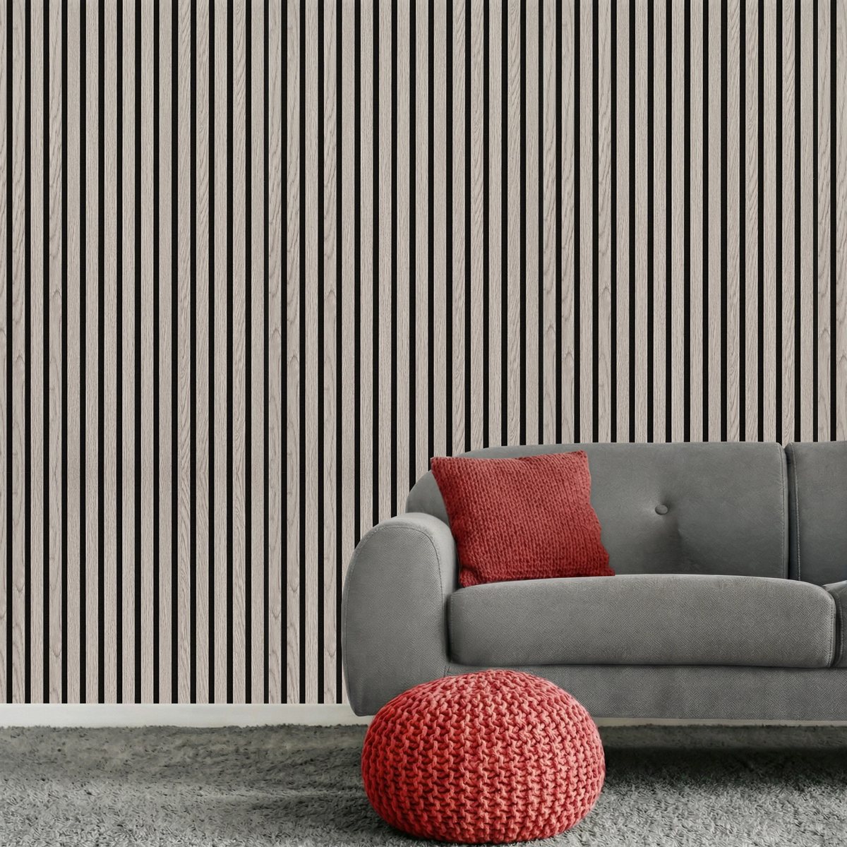 Acoustic Slat Wood Wall Panel - Grey Oak - 2400 – view 7
