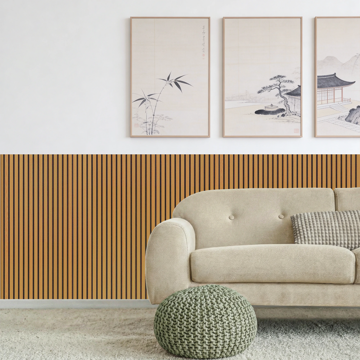 Acoustic Slat Wood Wall Panel - Oak - 1200 - 2 Pack – view 6