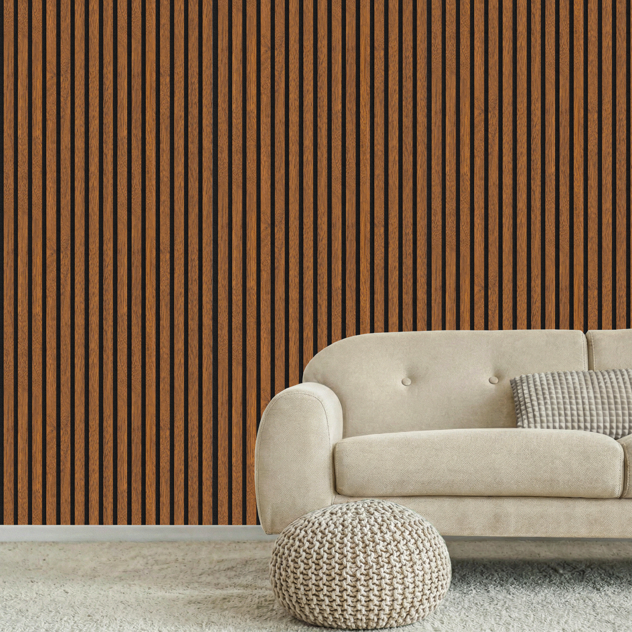 Acoustic Slat Wood Wall Panel - Walnut - 2400 - Acoustic Panels | Decoranddecor