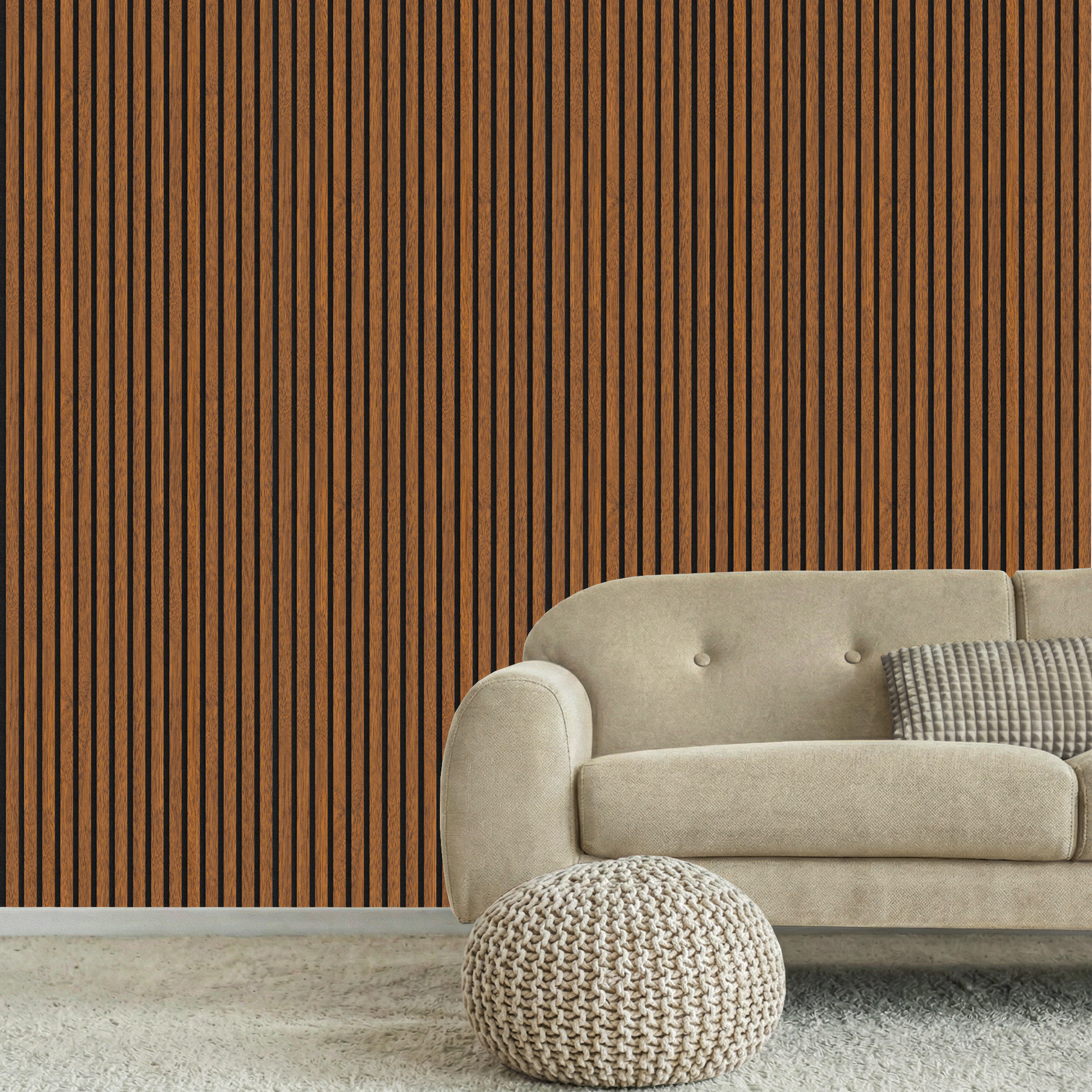 Acoustic Slat Wood Wall Panel - Walnut - 2400 - 2 Pack - Acoustic Panels - View 8 | Decoranddecor