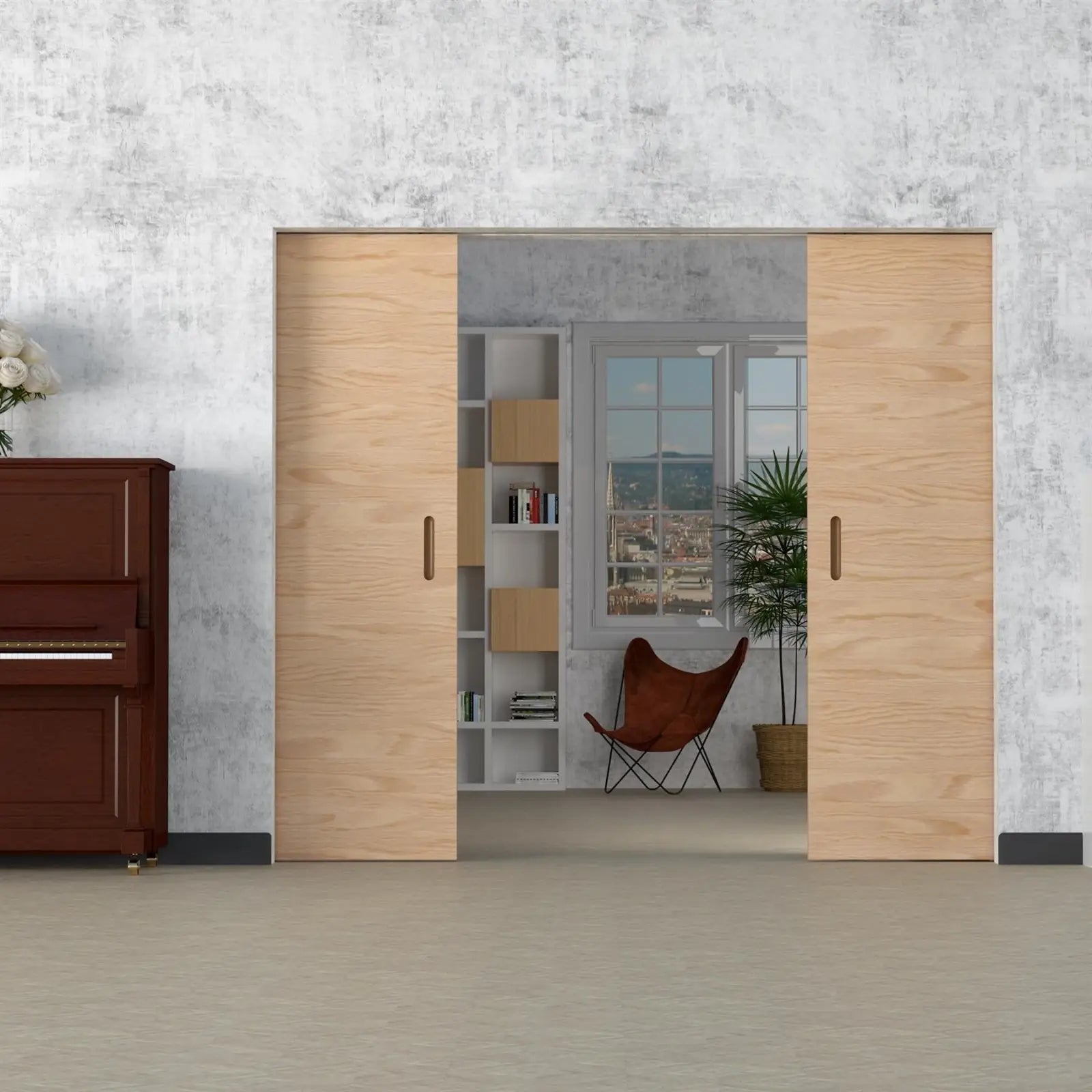 DS-Slide Double Synchro Sliding Door Kit - 4800mm Track - Both Way Soft Close - Decor And Decor