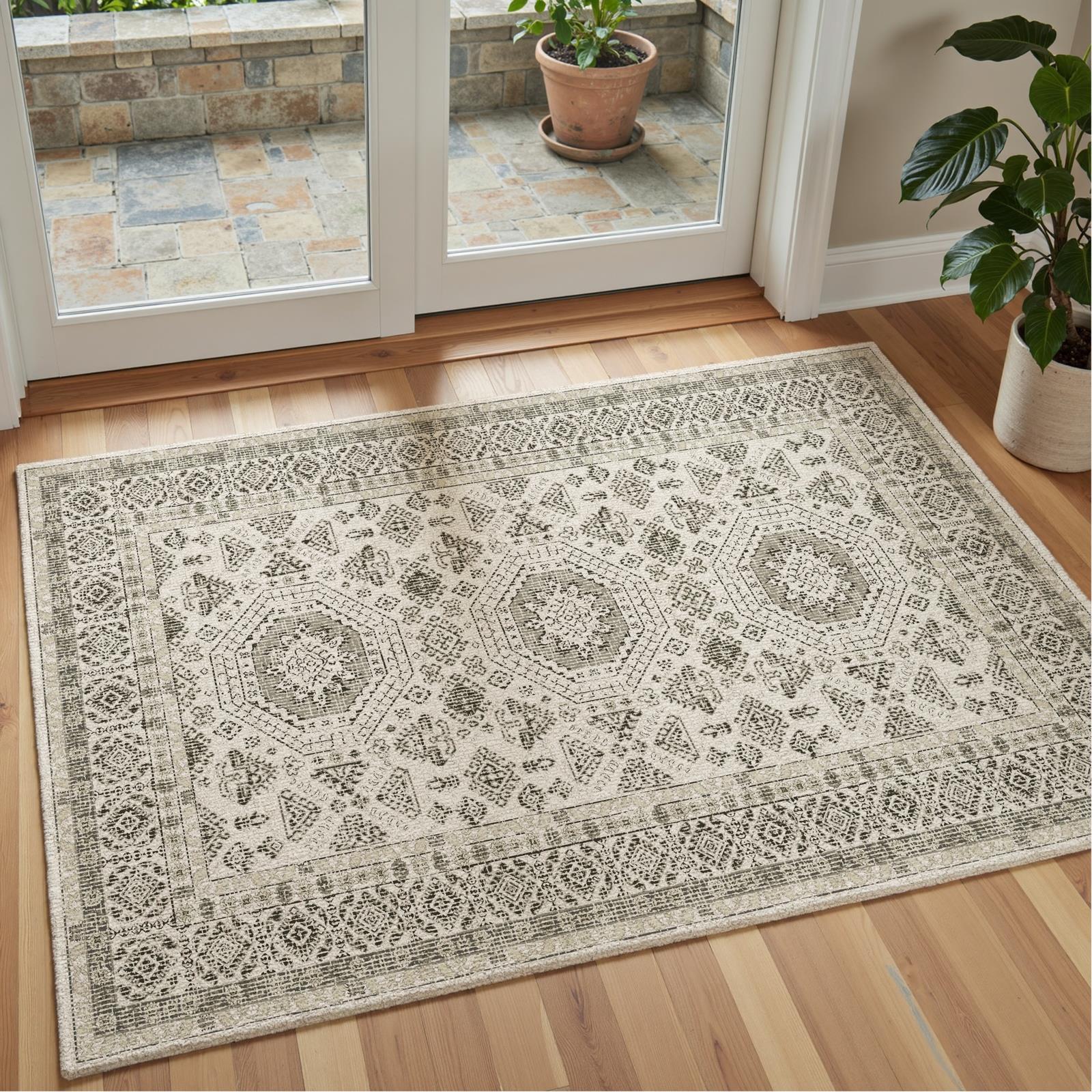 Vassia - Monochrome Washable Kitchen Rug - 80x150cm - Washable Rugs | Decoranddecor
