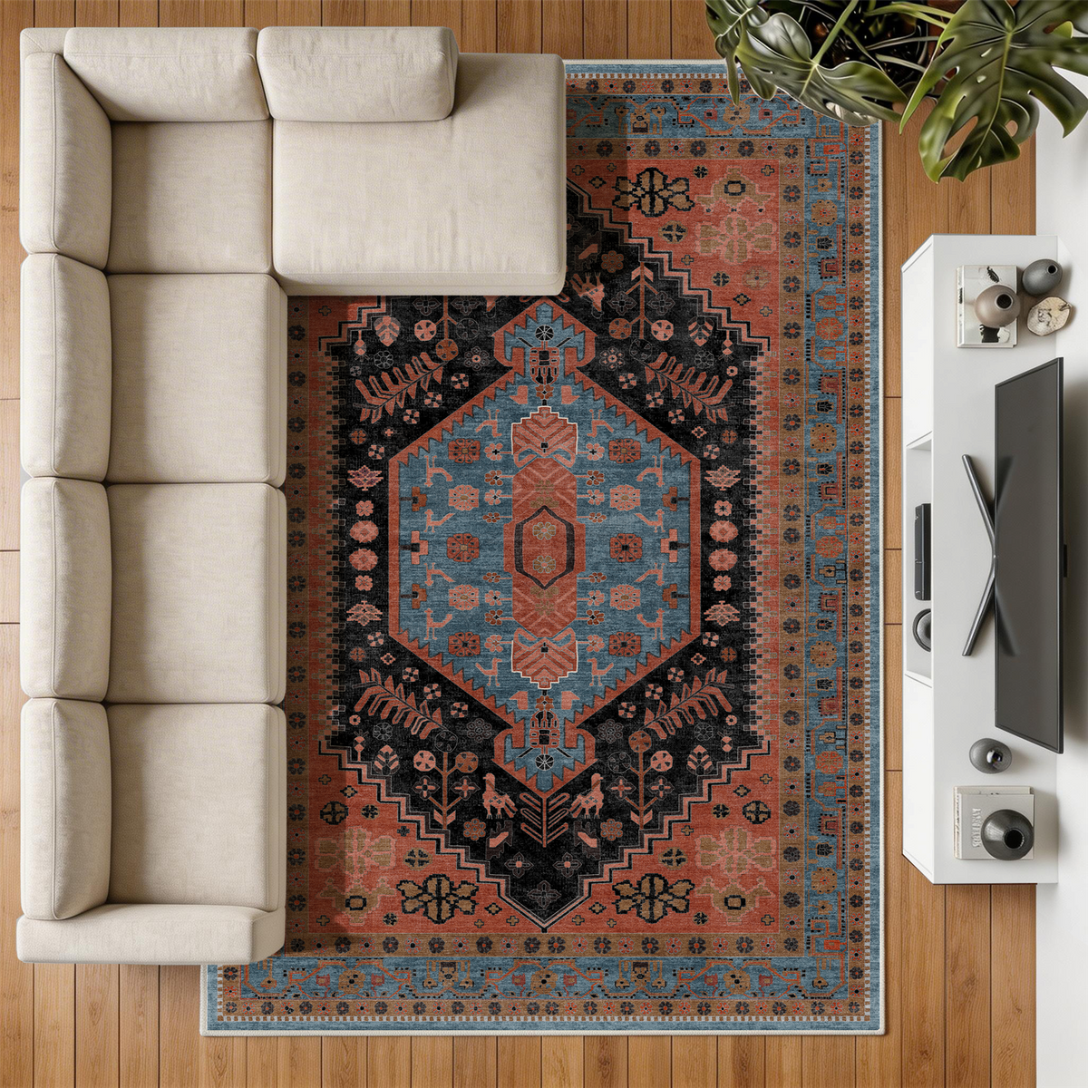 Lunora - Traditional Washable Extra Large Area Rug - 200x290cm