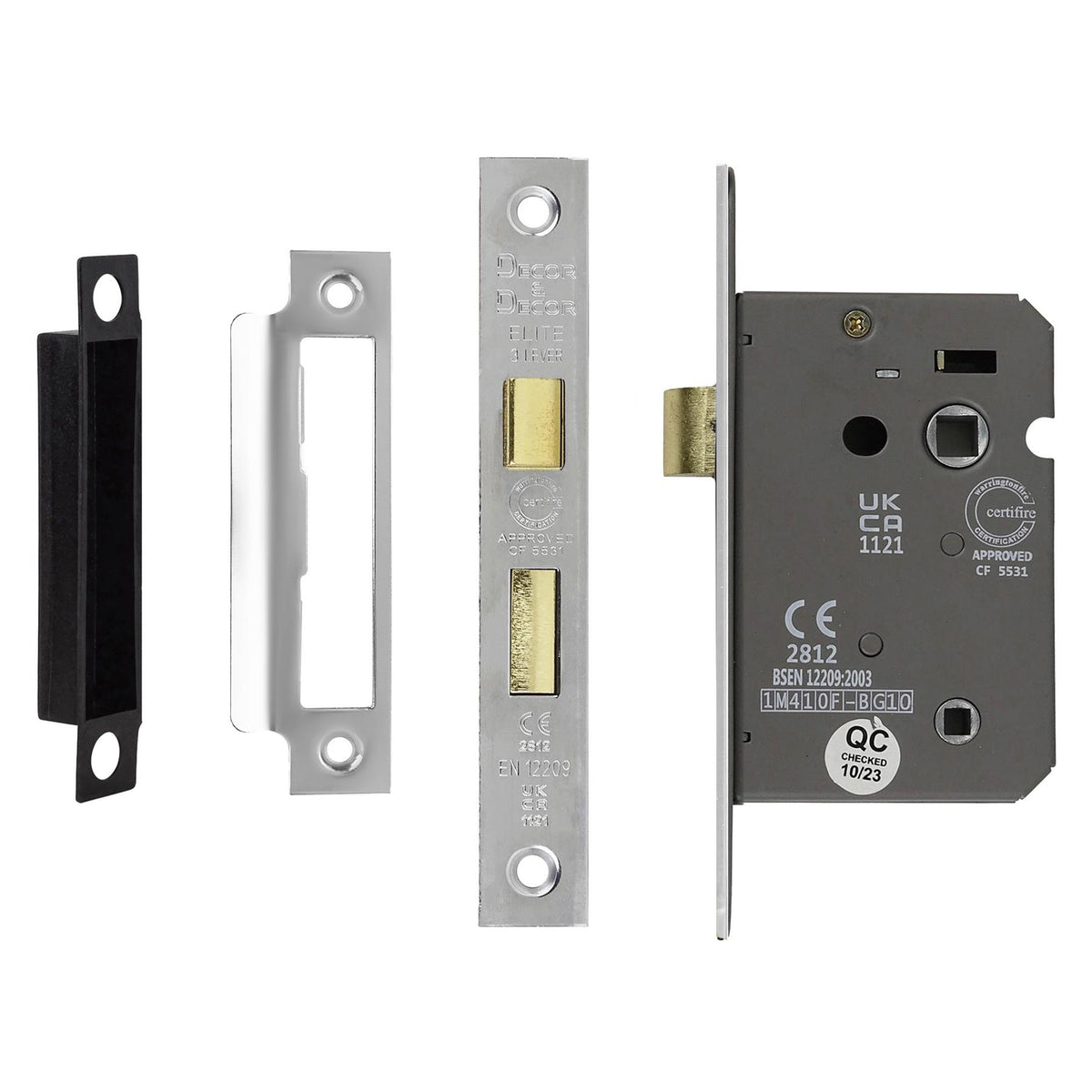 Fire Rated Bathroom Mortice Lock - 64mm - Polished Chrome – view 7