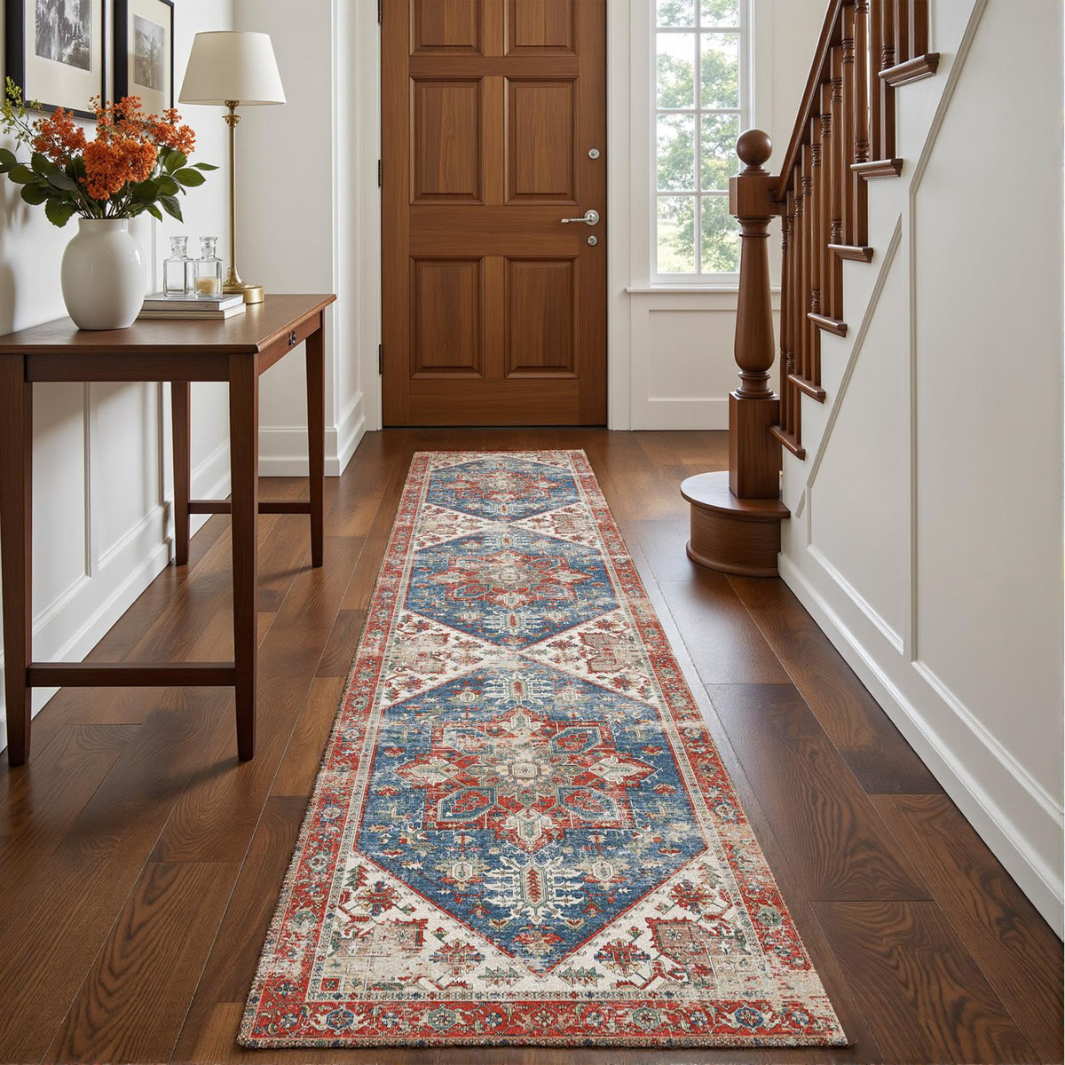 Mirela - Distressed Washable Runner Hallway Rug - 60x240cm
