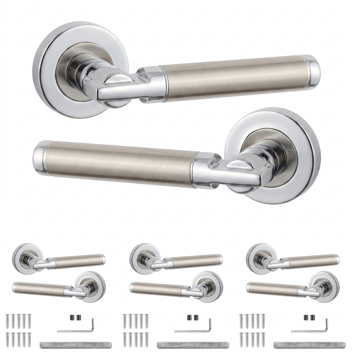 Enigma Duo Finish Door Lever Handles - Pack of 4 Pairs