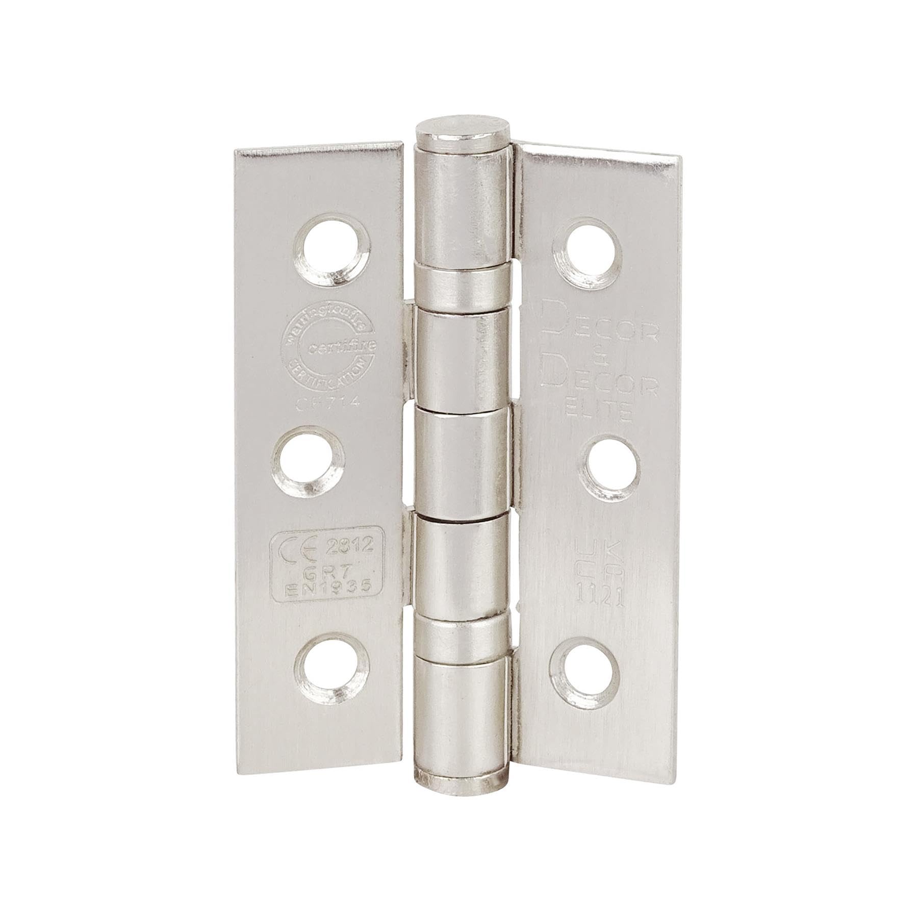 Ball Bearing Fire Rated Door Hinges - 76mm - Satin Nickel - 2 Pairs - Decor And Decor
