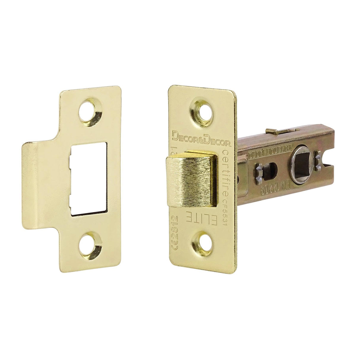 Fire Rated Tubular Mortice Latch - 76mm - Polished Brass - 4 Pack – view 2