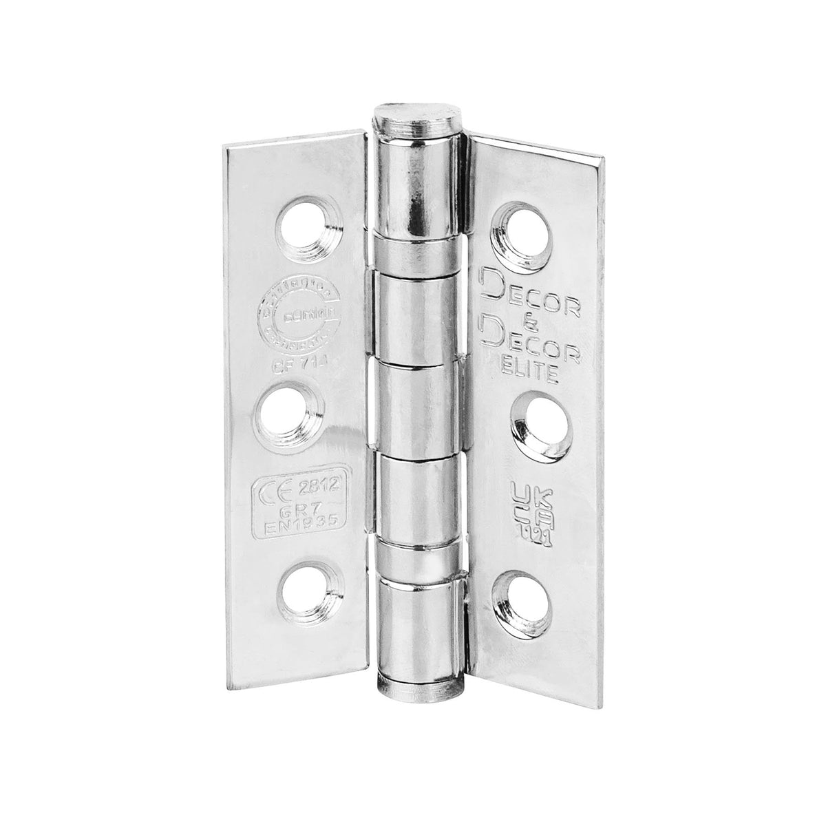 Ball Bearing Fire Rated Door Hinges - 3inch / 76mm - Polished Chrome - 4 Pairs – view 3