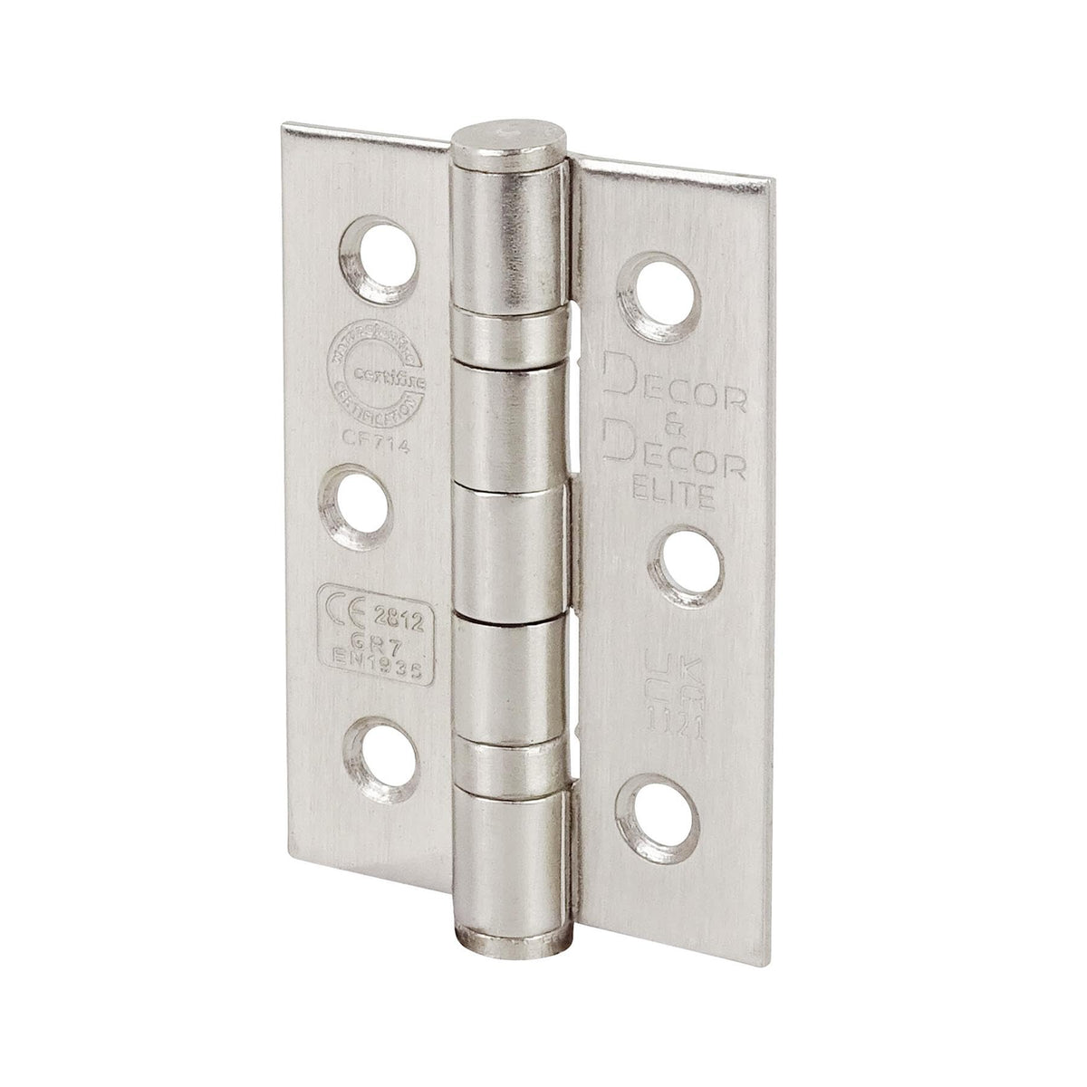 Ball Bearing Fire Rated Door Hinges - 3inch / 76mm - Satin Nickel - 4 Pairs – view 2
