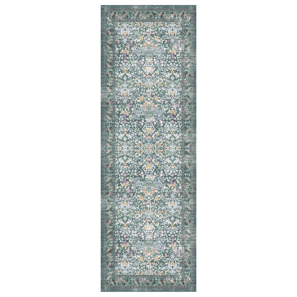 Zafira - Floral Washable Small Runner Rug - 60x180cm – view 2
