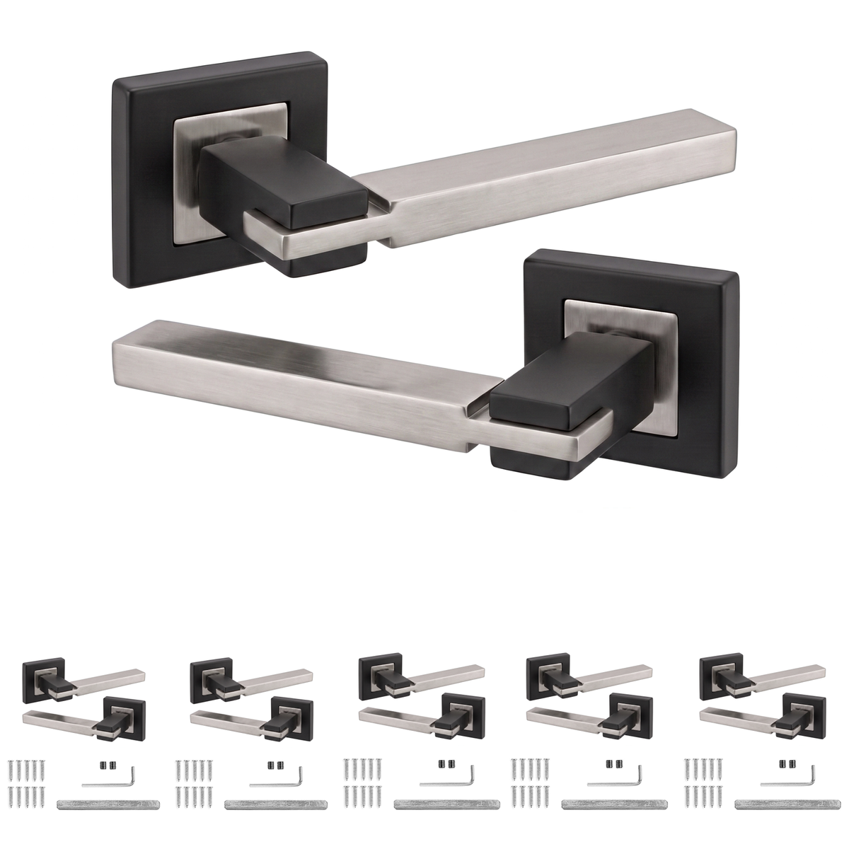 Nexus Duo Finish Door Lever Handles - Pack of 6 Pairs
