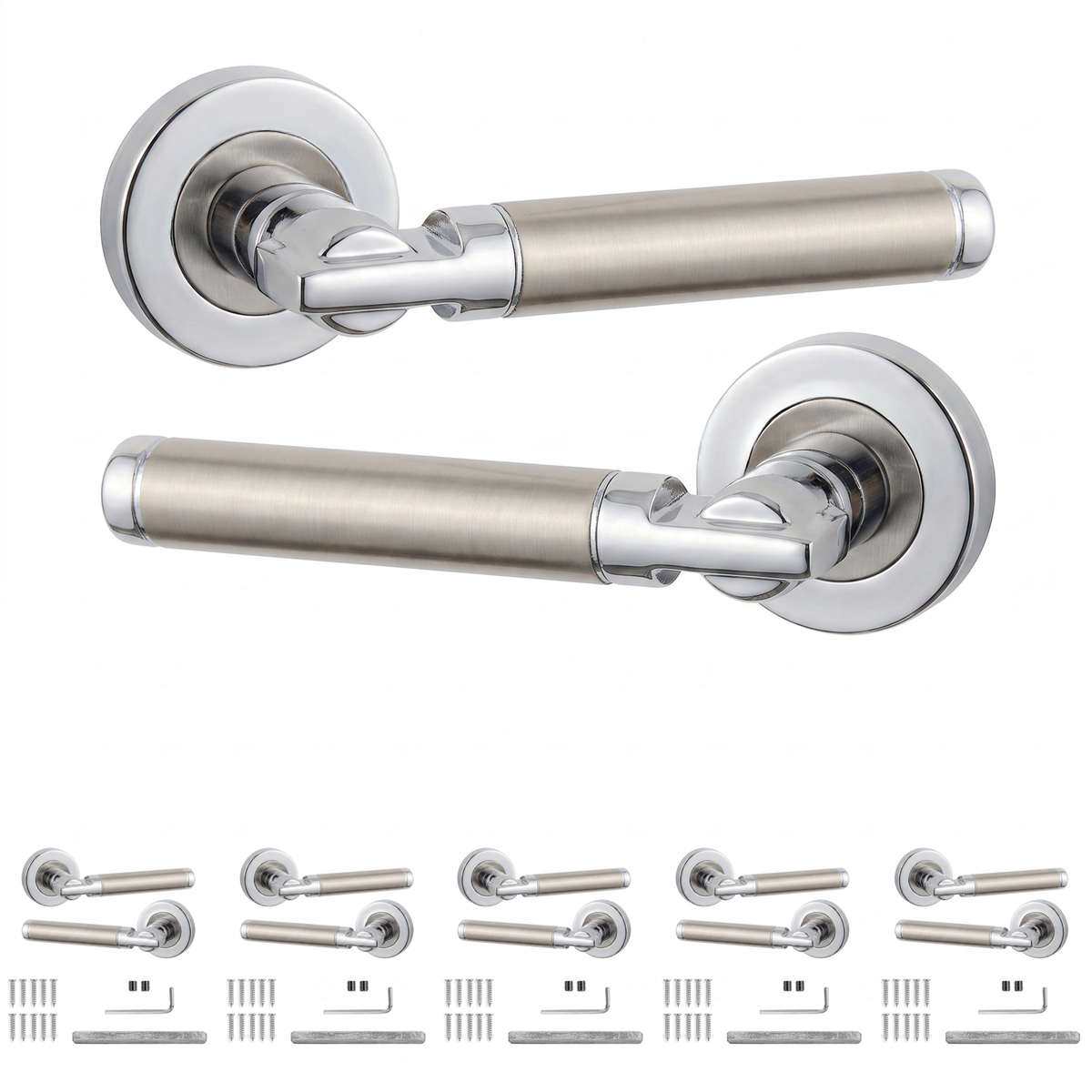 Enigma Duo Finish Door Lever Handles - Pack of 6 Pairs