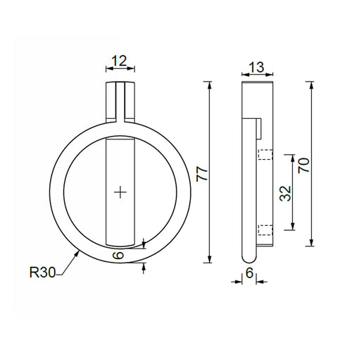 Lancer - Round Drop Ring Pull Handle - Graphite - Decor And Decor
