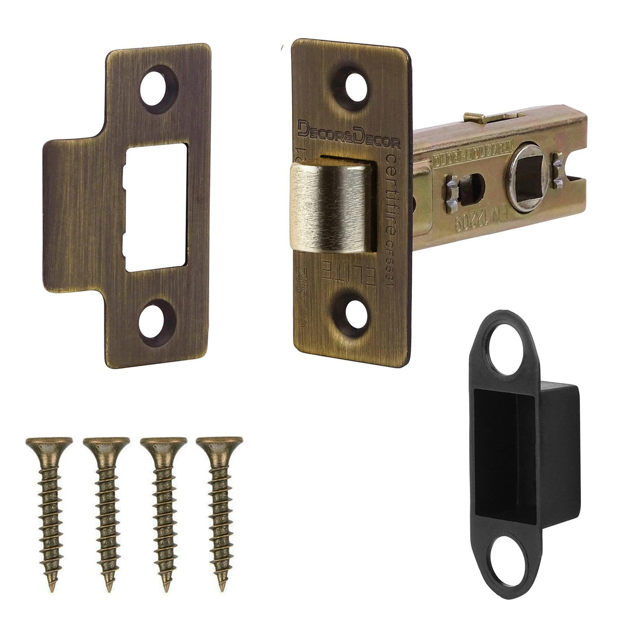 Fire Rated Tubular Mortice Latch - 64mm - Antique Brass - 4 Pack – view 7