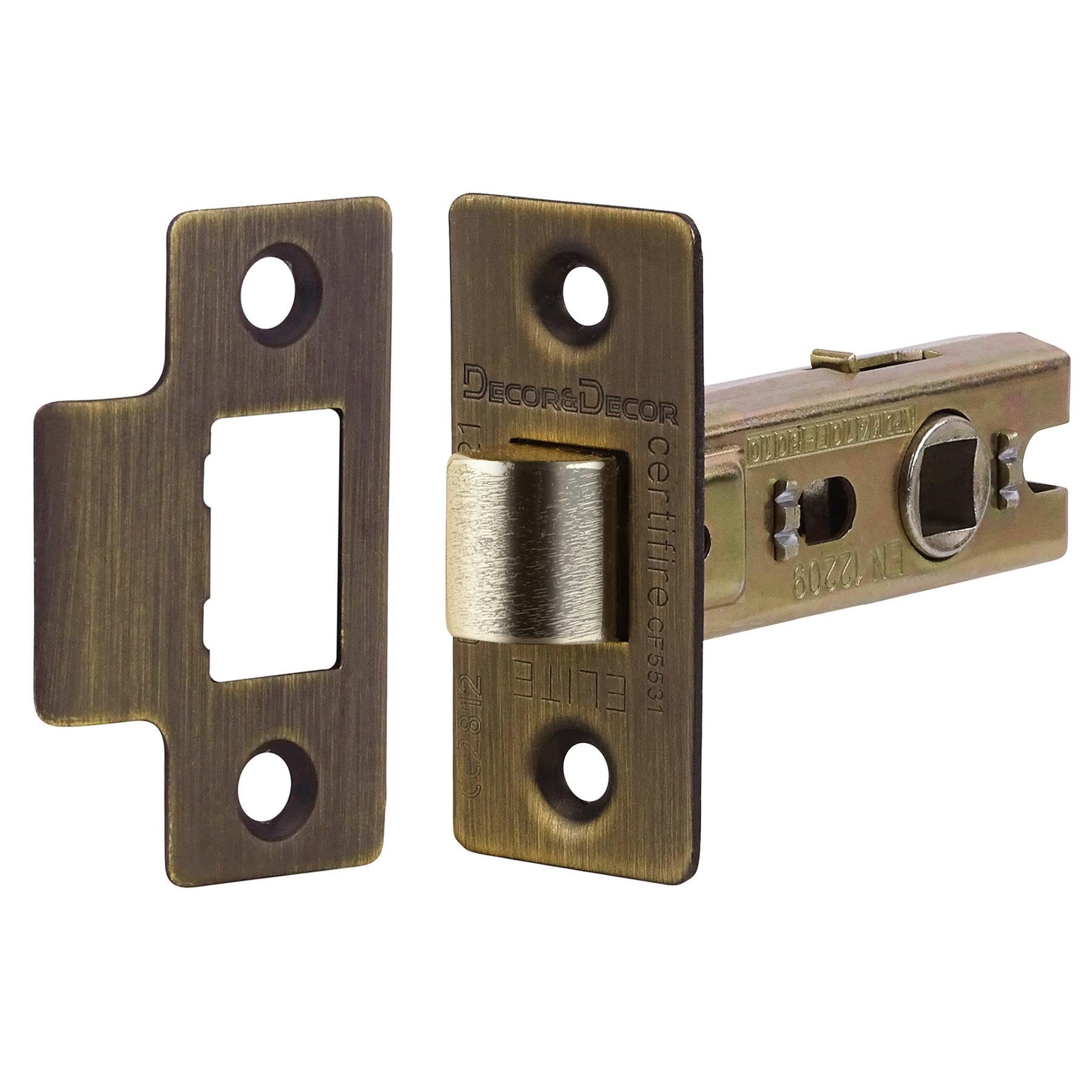 Fire Rated Tubular Mortice Latch - 76mm - Antique Brass - 4 Pack - Decor And Decor