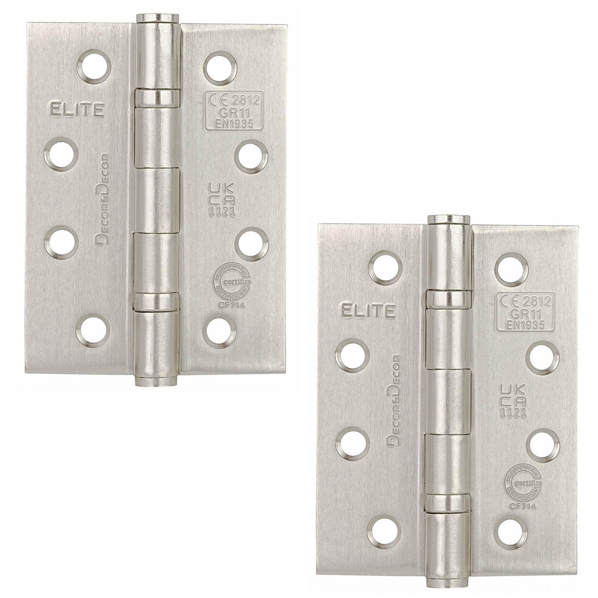 Ball Bearing Fire Rated Door Hinges - 102mm - Satin Nickel - 2 Pairs – view 6