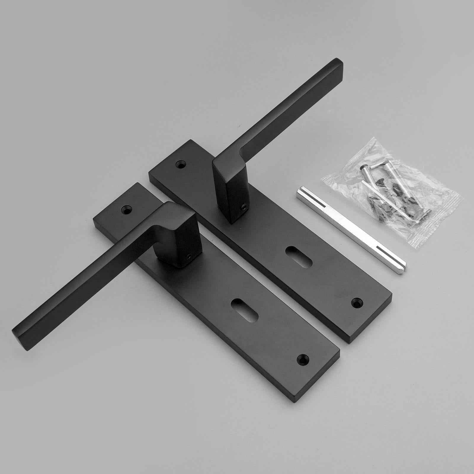 Spectra Door Handle on Backplate - Key Hole - Matt Black