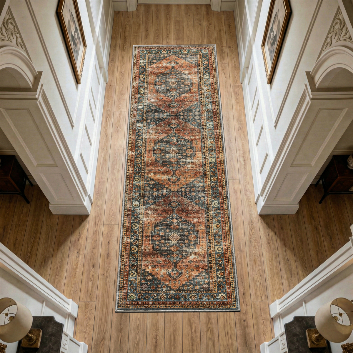Calmere - Vintage Washable Runner Hallway Rug - 80x300cm