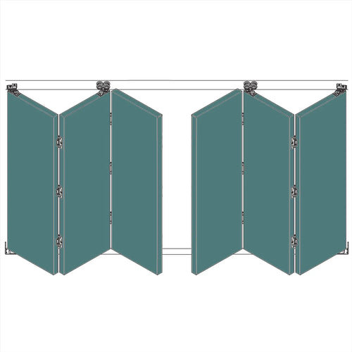 F-Slide Folding Sliding Door Kit - 3 + 3 Door - 6000mm Track - Decor And Decor